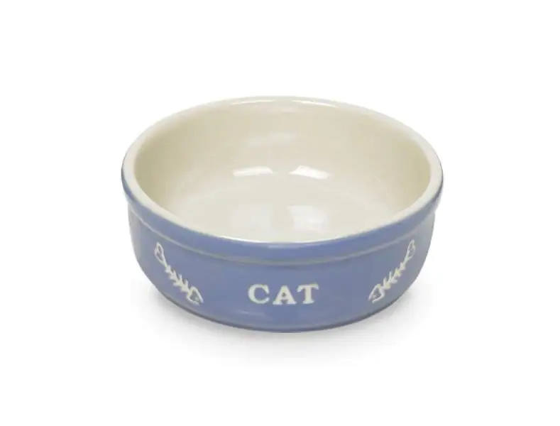 Nobby Katzennapf Keramik Cat Ø 13,5 cm - 250 ml hellblau-beige