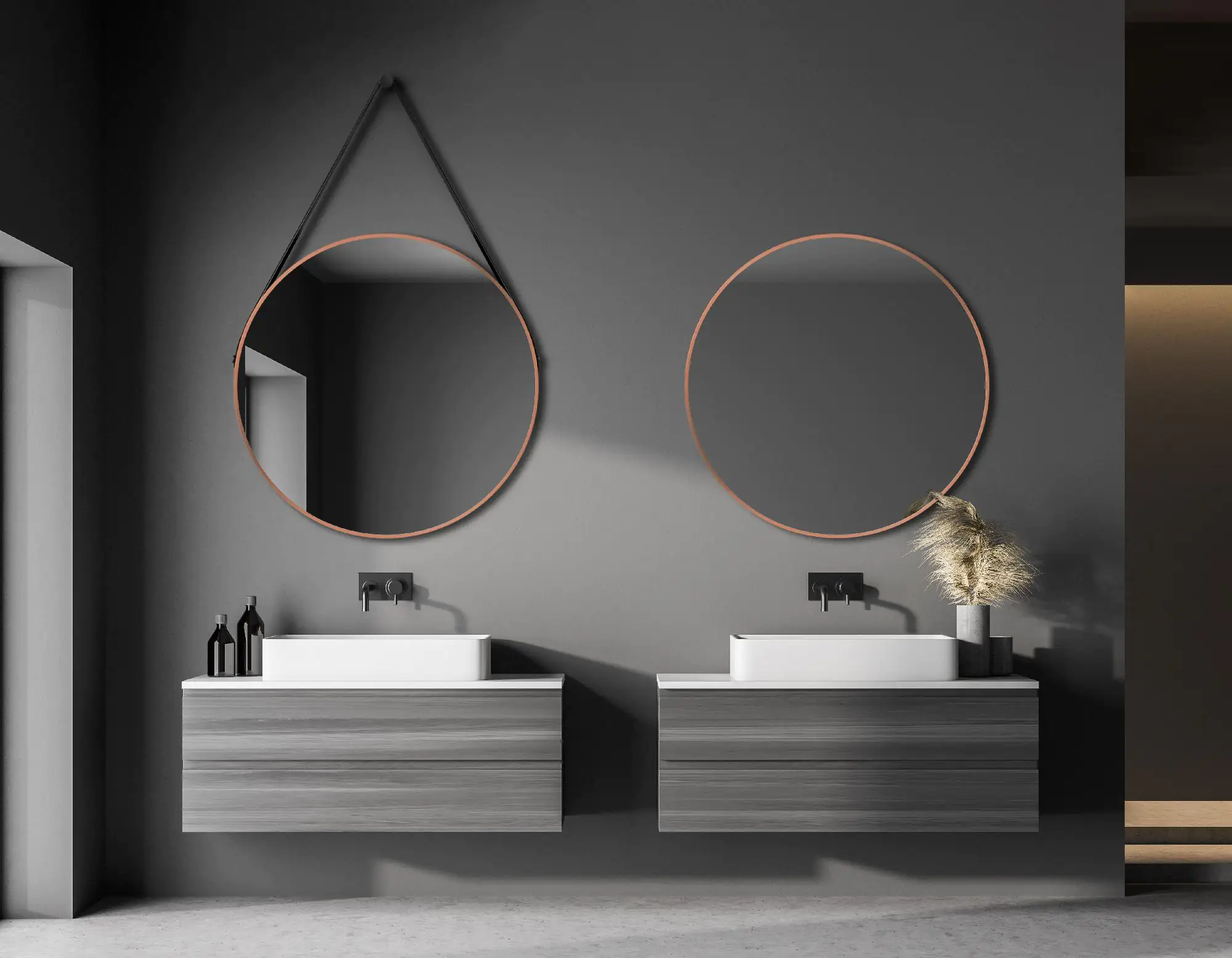 DSK Design Spiegel Silver Coiffeur Ø80 cm, kupfer