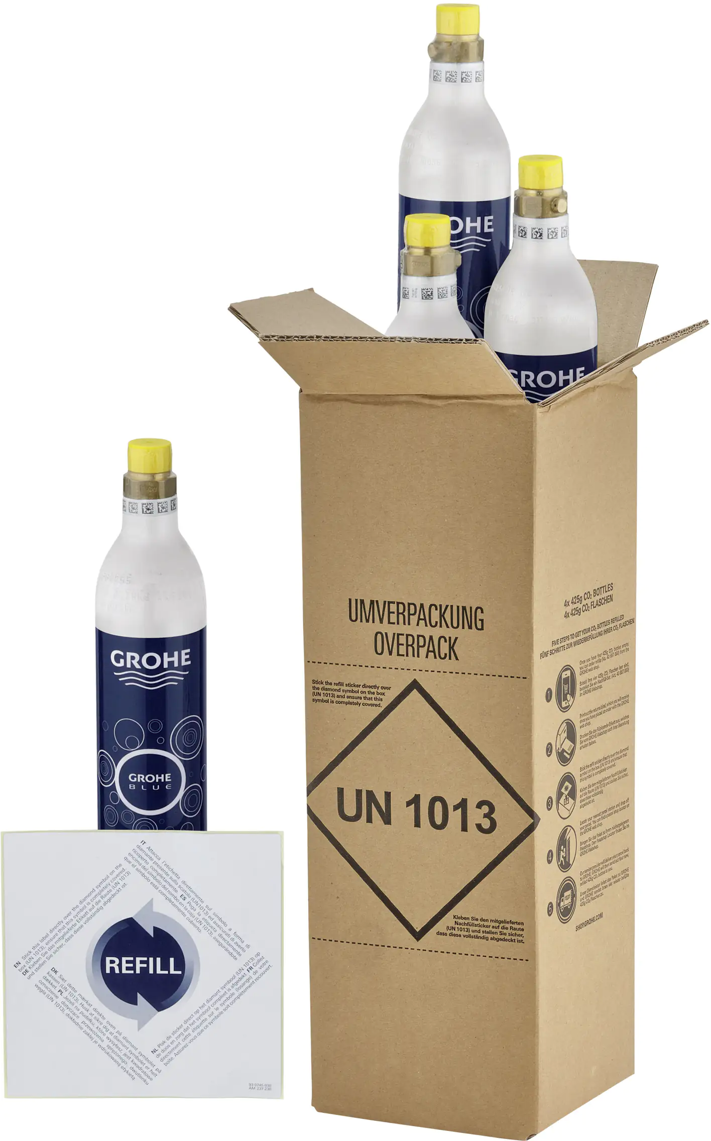 Grohe Blue Kartuschen Starterset 425 g CO2 Flaschen (4 Stück)