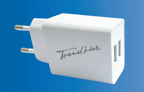 Trendline USB-Ladeadapter 230V 2x USB 5V 2,4 A 12W