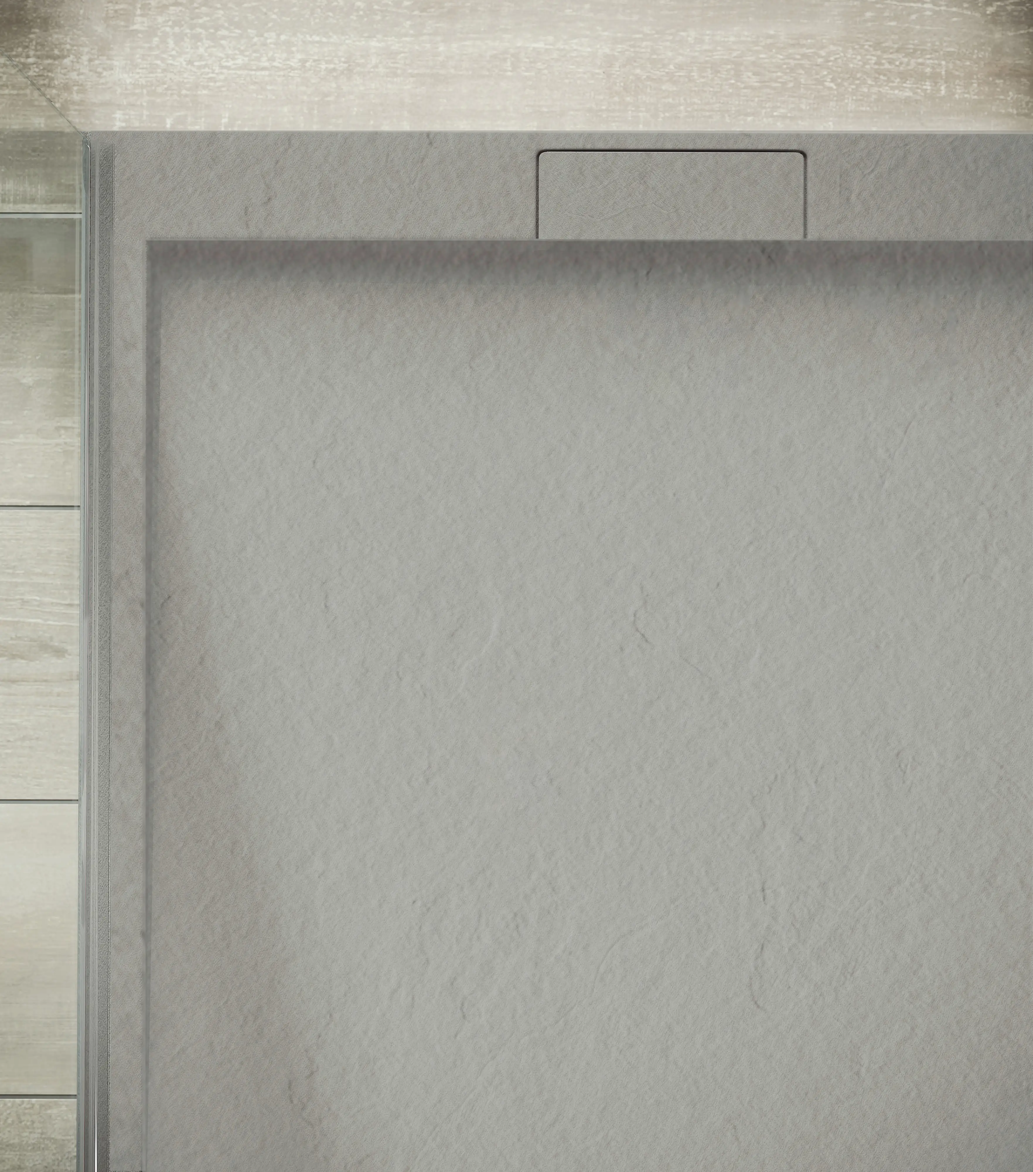 Mineralgussduschwanne Zona 160 x 80 cm, zementgrau, ohne Ablaufgarnitur, ohne Füsse