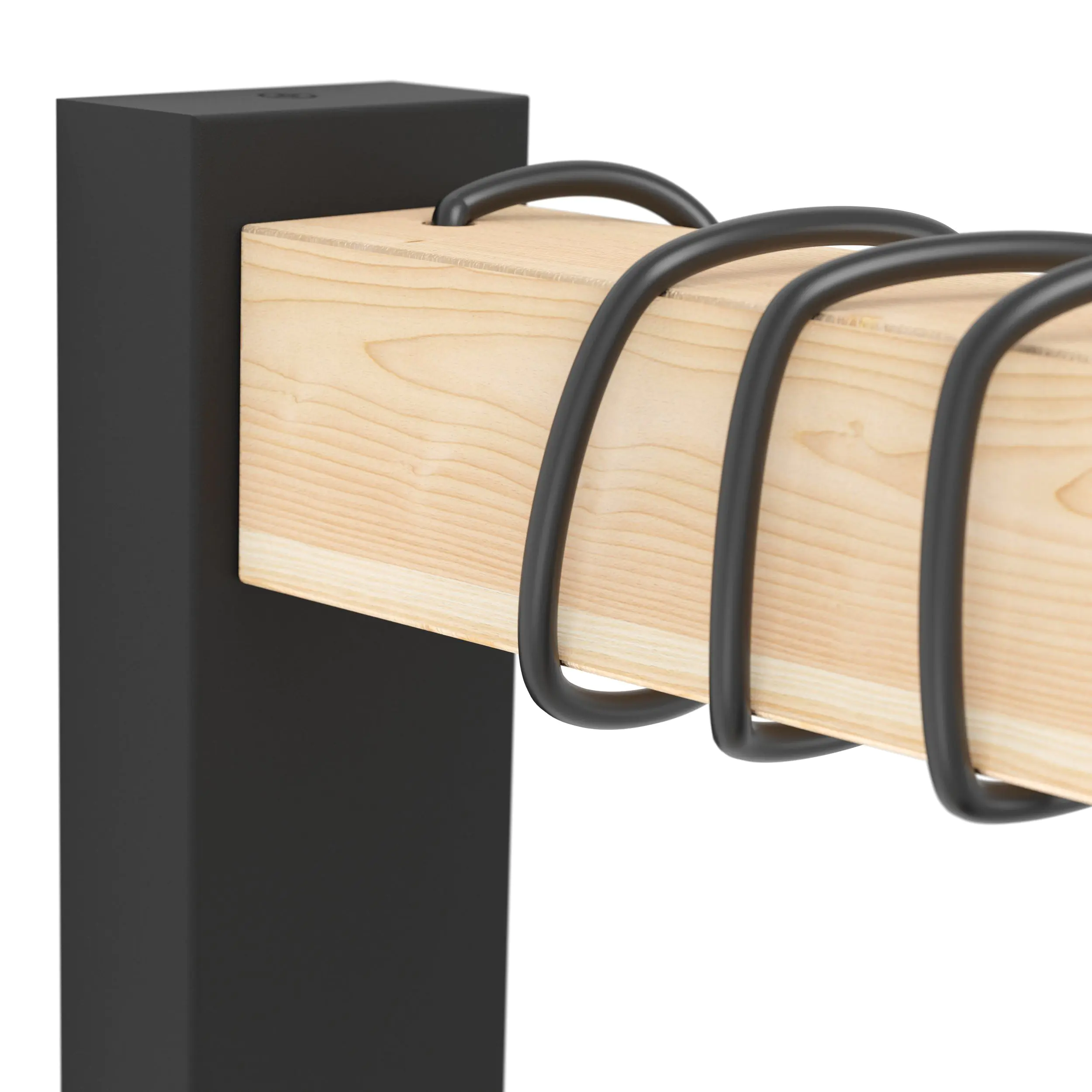 Eglo Wandleuchte Townshend schwarz natur 21,5 x 6,5 x 19 cm E27