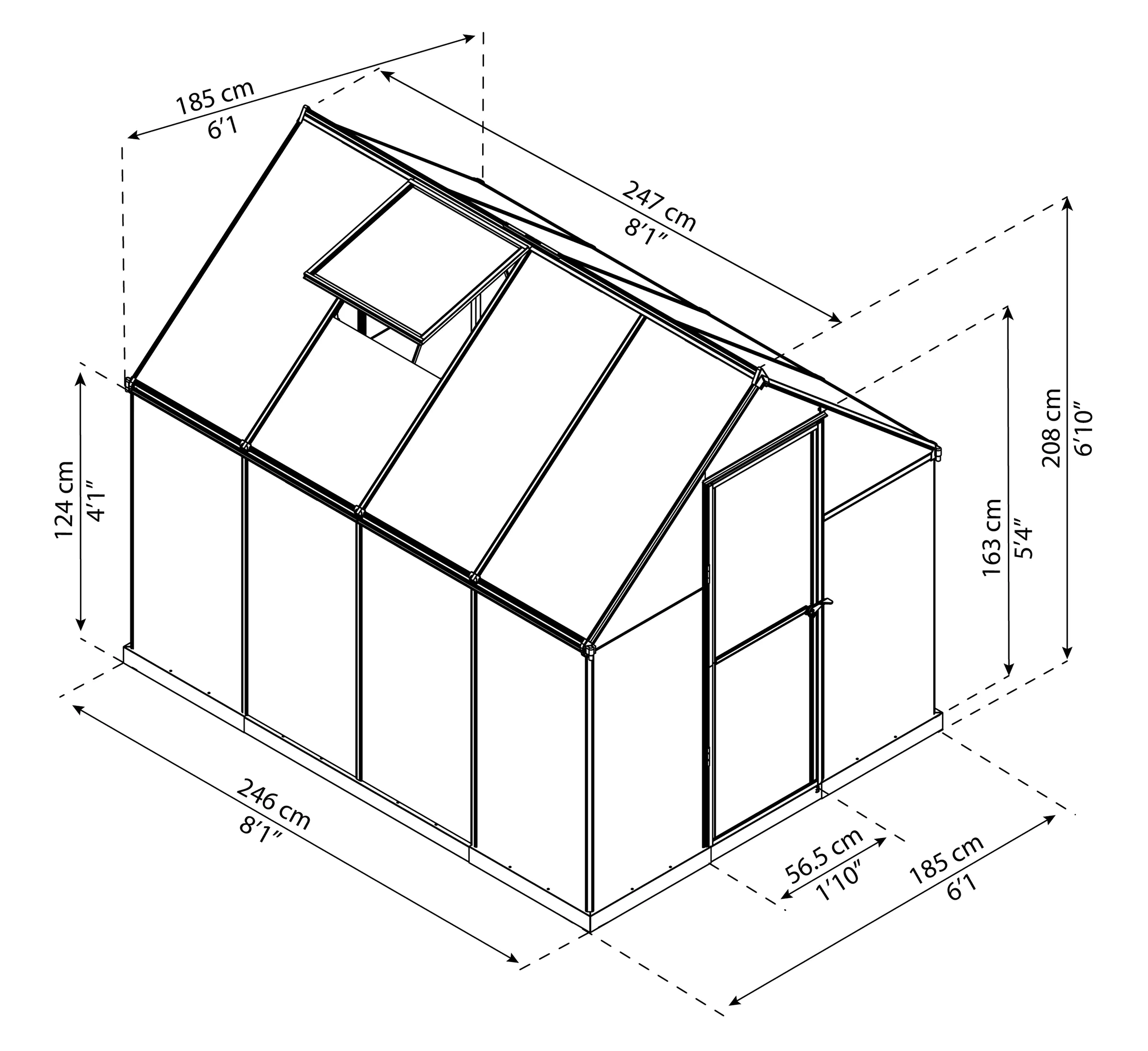 TrendLine Gewächshaus Mythos II 6x8 185 x 248 x 209 cm