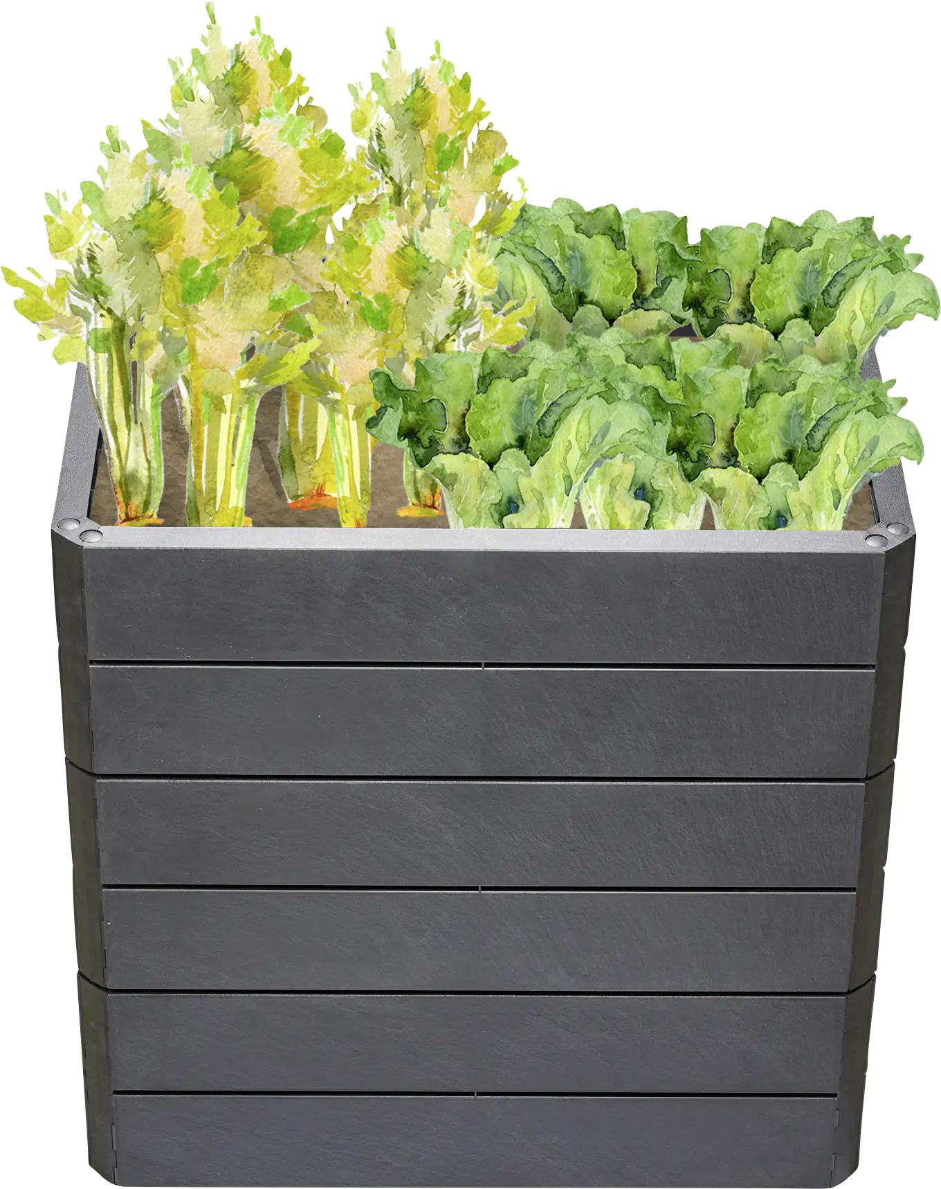 Garantia Hochbeet Ergo Quadro M 75 80 x 60 x 75 cm, stone, Wassersystem
