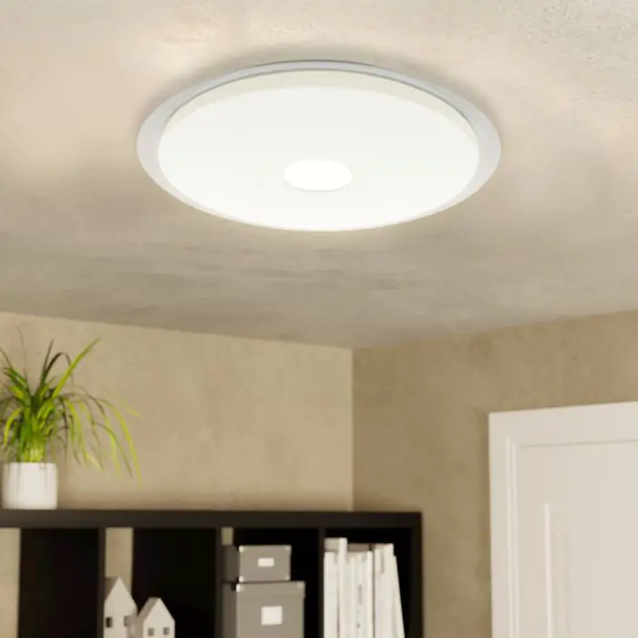 Eglo LED Deckenleuchte Igroka 1 weiß Ø 46,5 cm mit Kristalleffekt