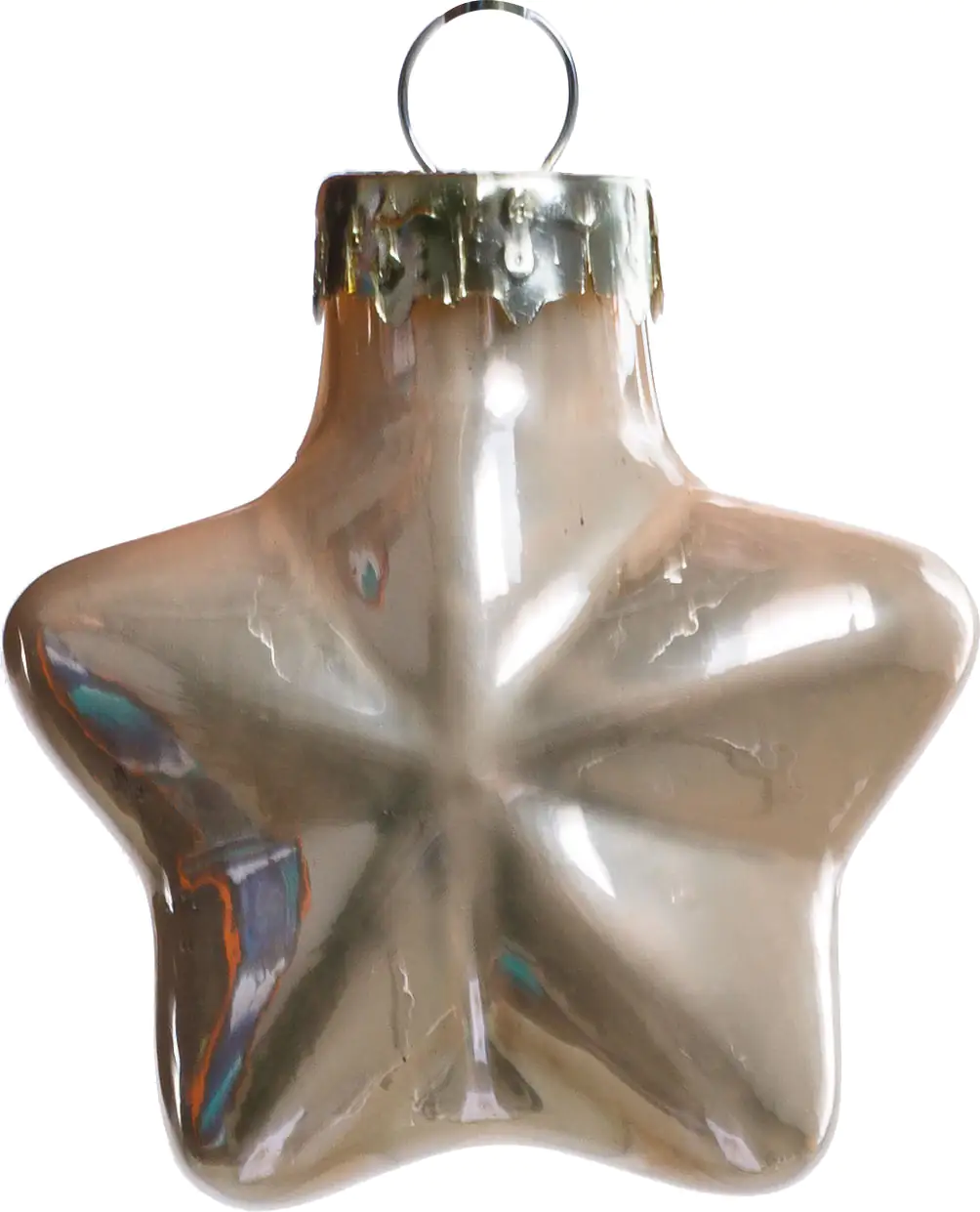 TrendLine Weihnachtskugeln Glas-Sterne 4 cm champagner 12 Stück