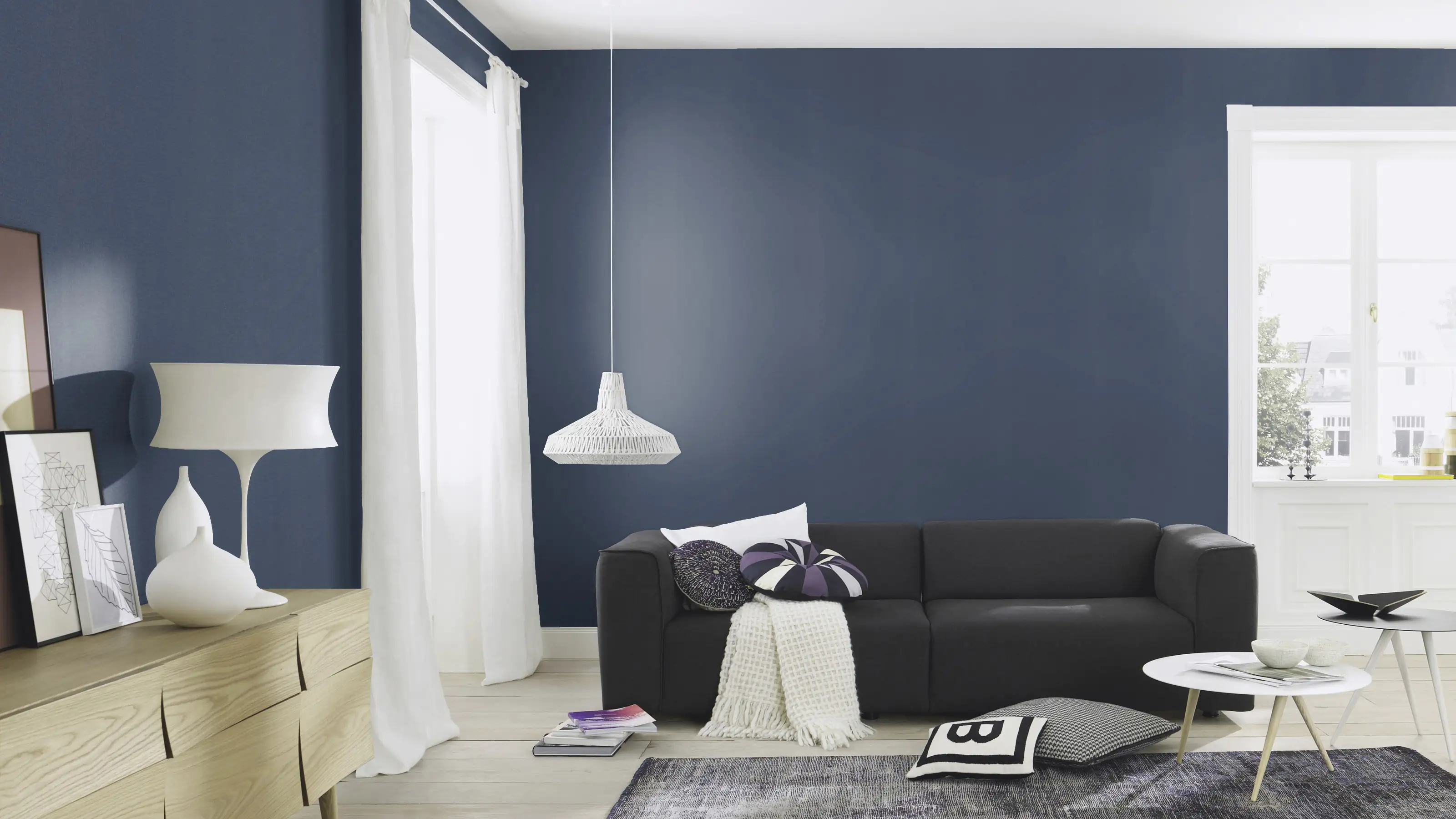 Rasch Vliestapete 555950 Blau-Indigo Uni 10,05 m x 0,53 m