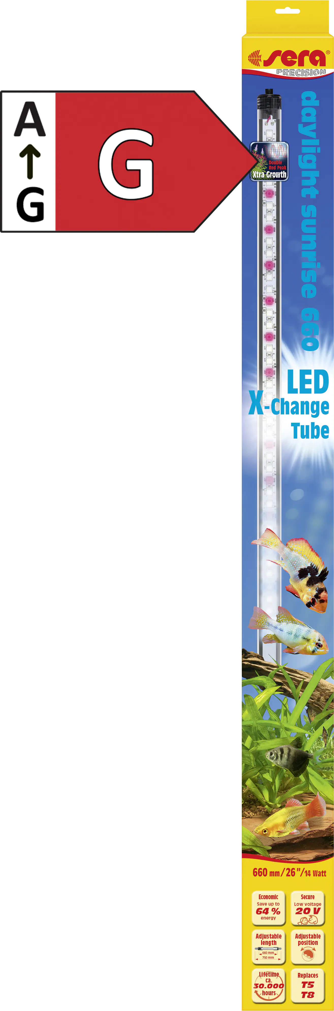 Sera Aquarium-Beleuchtung LED X-Change Tube daylight sunrise 660 - 1 Stück