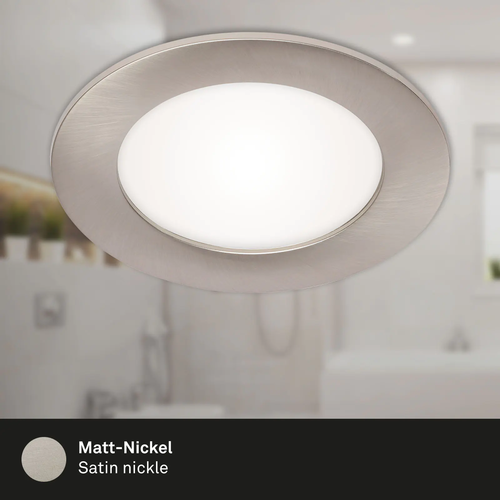 Di-Ka LED Einbauleuchte Flat-In 3er Set nickel-matt Ø 12 cm 7W