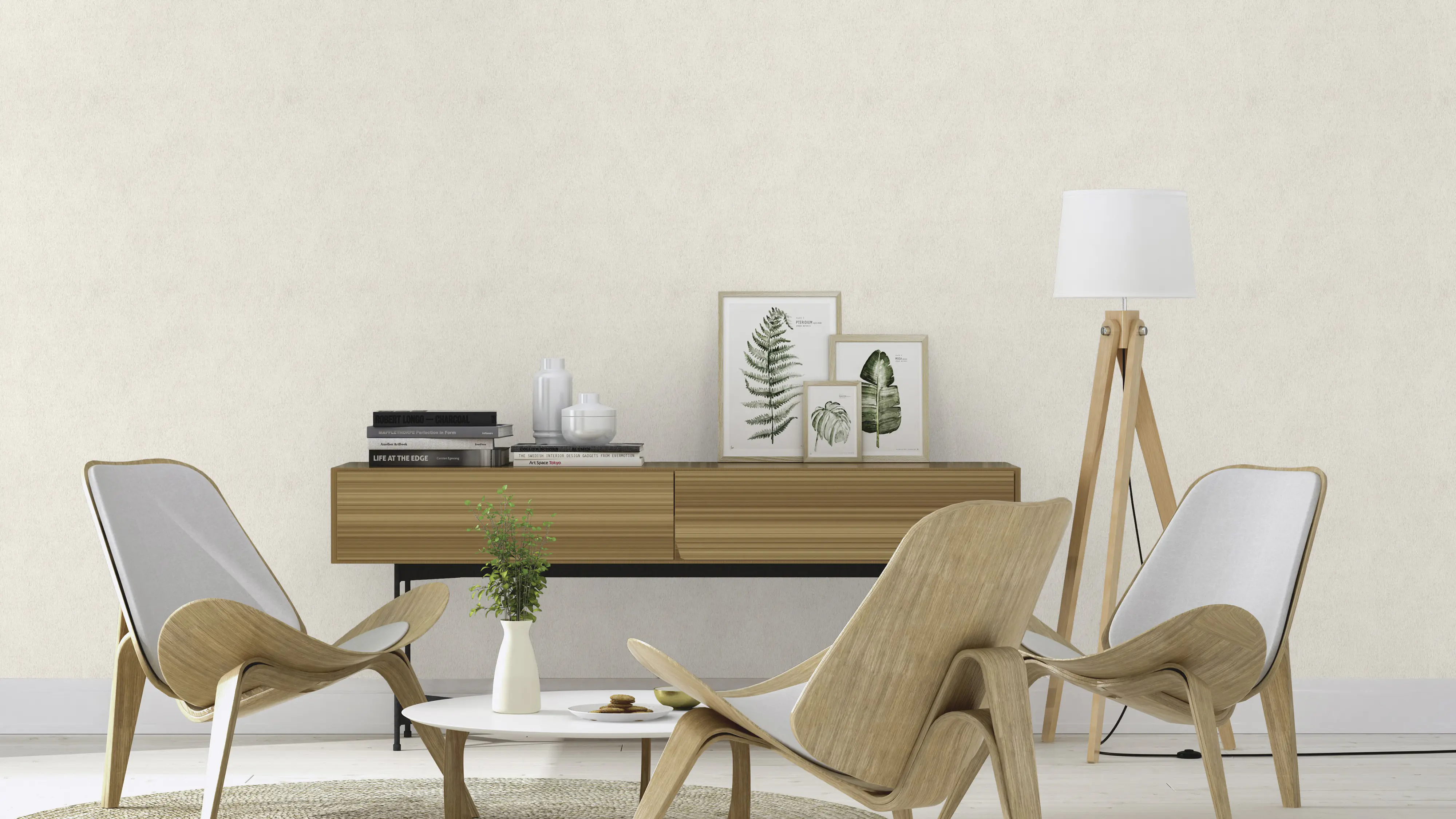 Rasch Vliestapete 423204 Creme Uni 10,05 m x 0,53 m