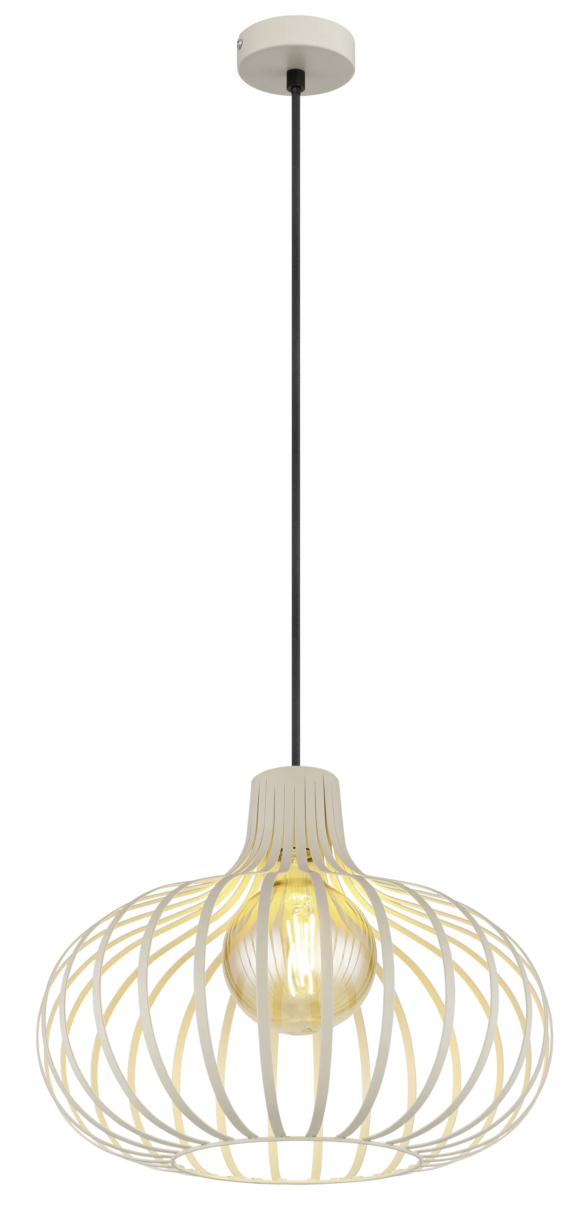 Globo Hängeleuchte Mateo Ø 40 x 150 cm cremefarben matt