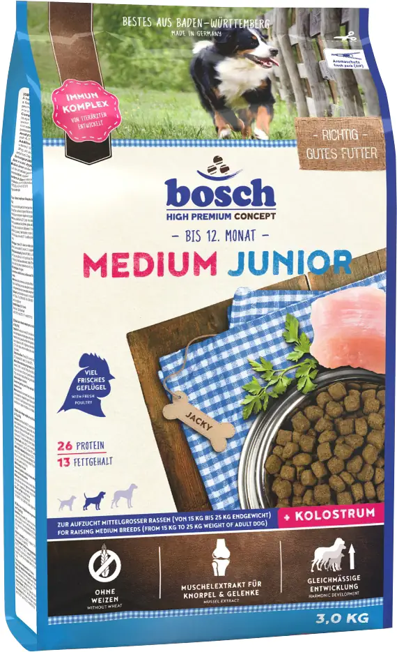 Bosch Hundetrockenfutter Junior Medium 3 kg Geflügel 