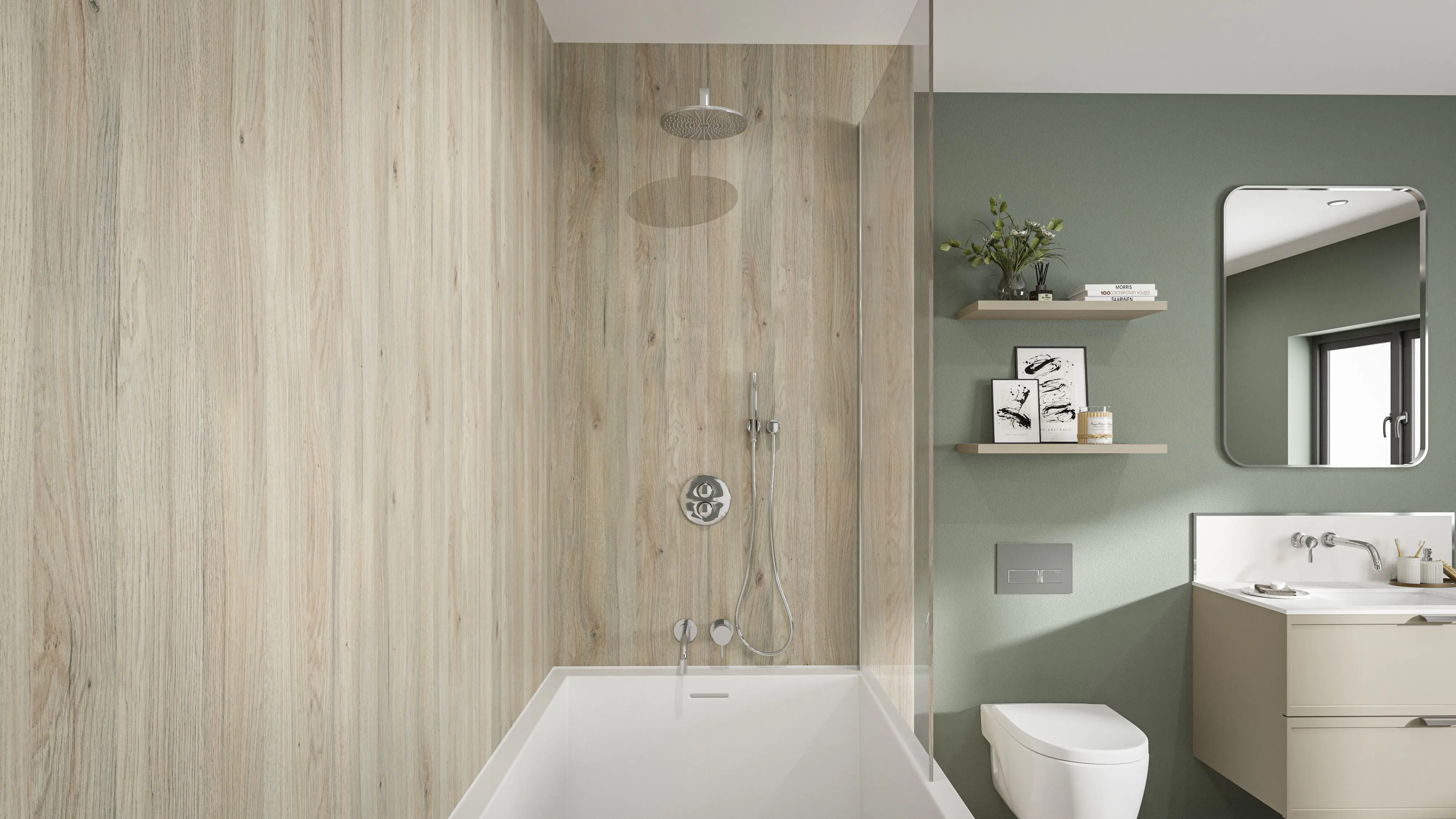 Wetwall Elite Wandpaneel  White Oak 60 x 242 cm mit Nut & Feder