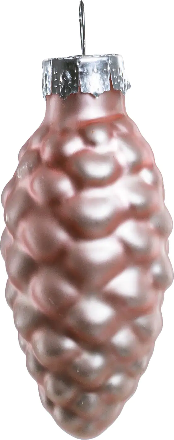 TrendLine Weihnachtskugeln Glas-Tannenzapfen 6 cm puderrosa 12 Stück