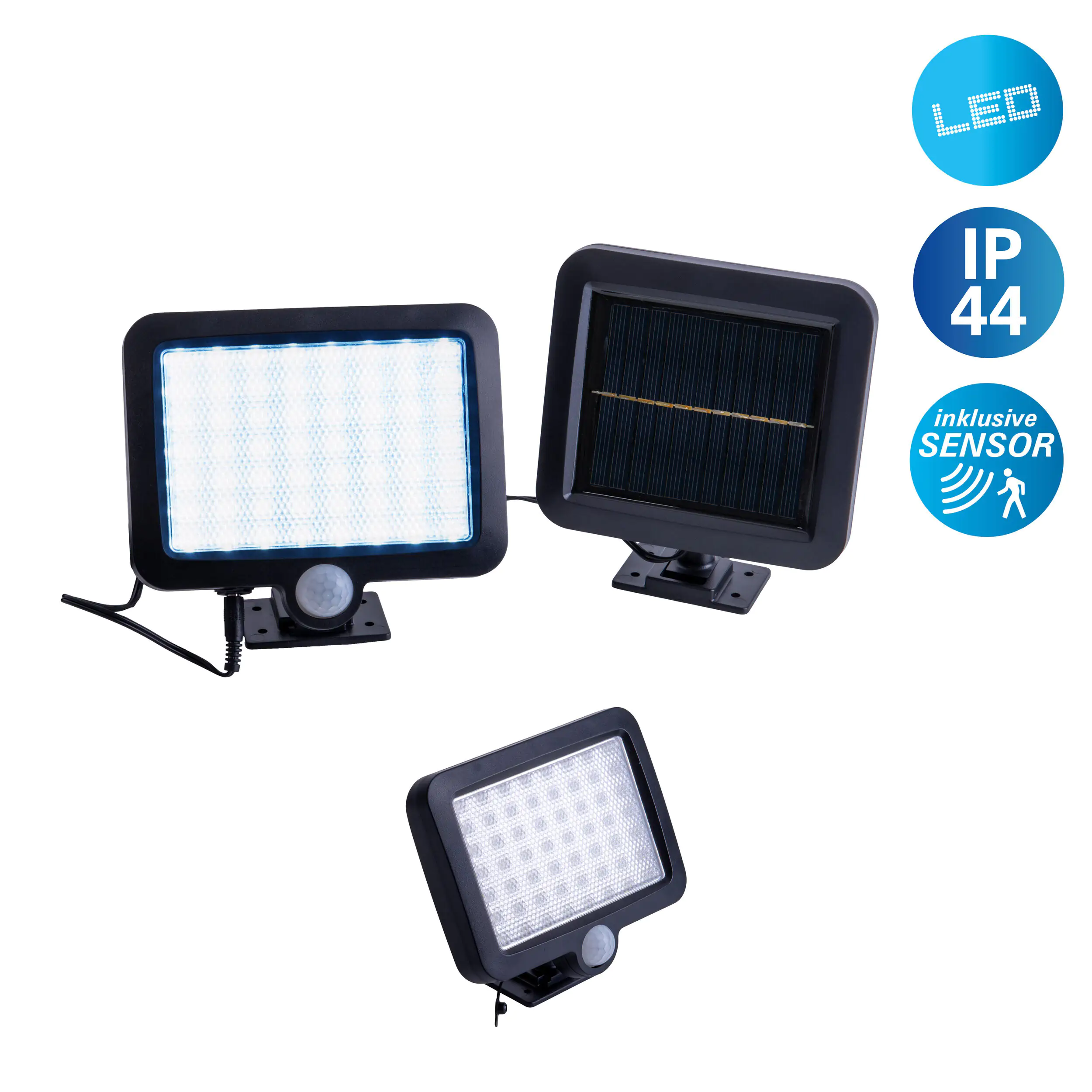 Solar Außenleuchte Solarpanel Berto Bewegungsmelder schwarz