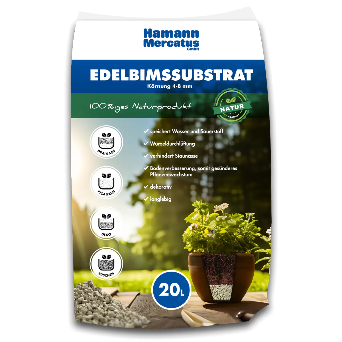 Hamann Mercatus Edelbims 4  - 8 mm 20 Liter 