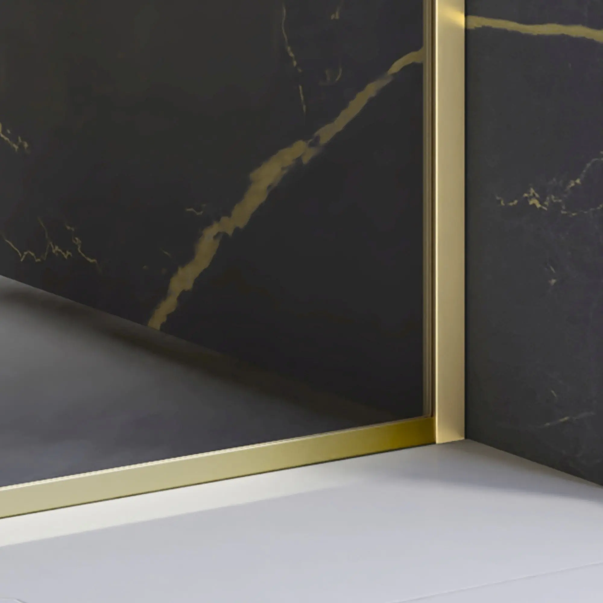 Schulte Duschwand Trend 2.0 Walk In 90 x 200 cm Goldoptik matt klar