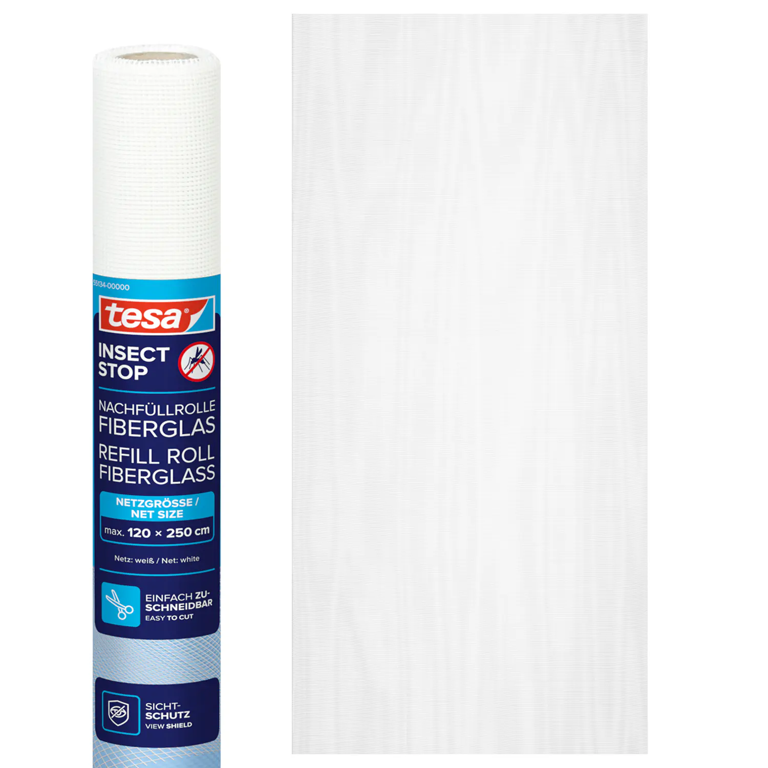 tesa Insektenschutz-Gitter COMFORT Ersatzrolle 120 x 250 cm weiß