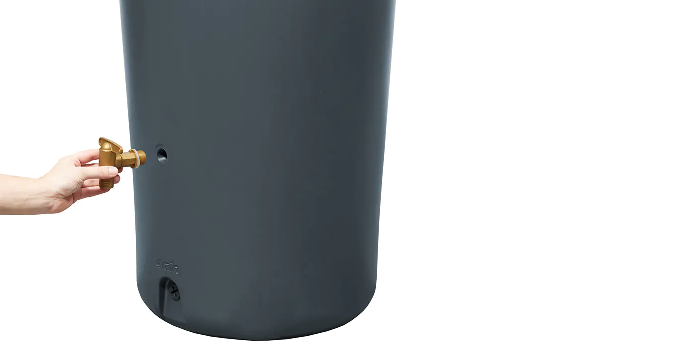 4rain Regenspeicher Azura 2in1, 120 L Graphite Grey inkl. Pflanzschale
