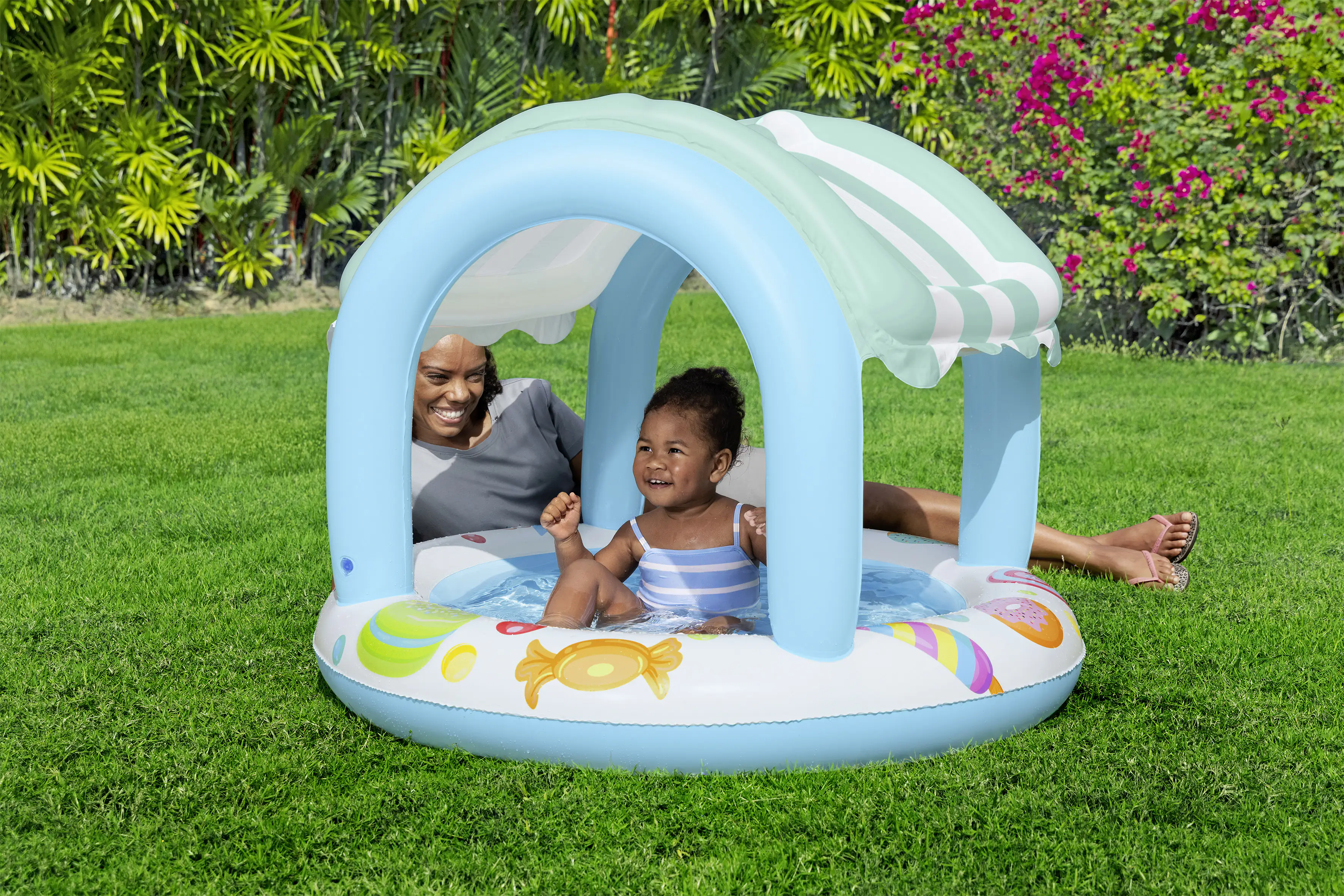 Bestway Planschbecken Sweet Shope mit Dach Ø 104 x 84 cm