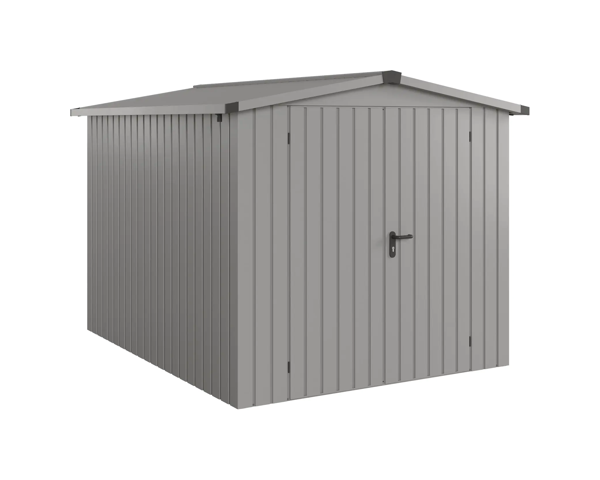 EcoStar Metallgerätehaus Euroline ESD6 aluminiumgrau 214 x 262 cm 2-flg.