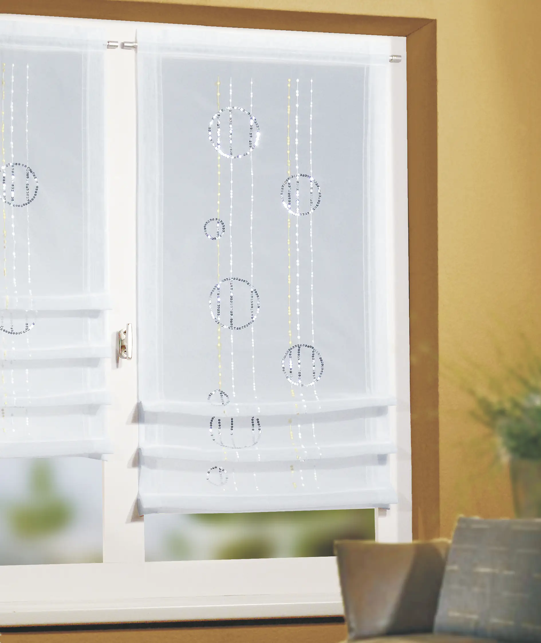 Neusser Collection Clipsrollo Agnetha weiß-creme 140 x 60 cm
