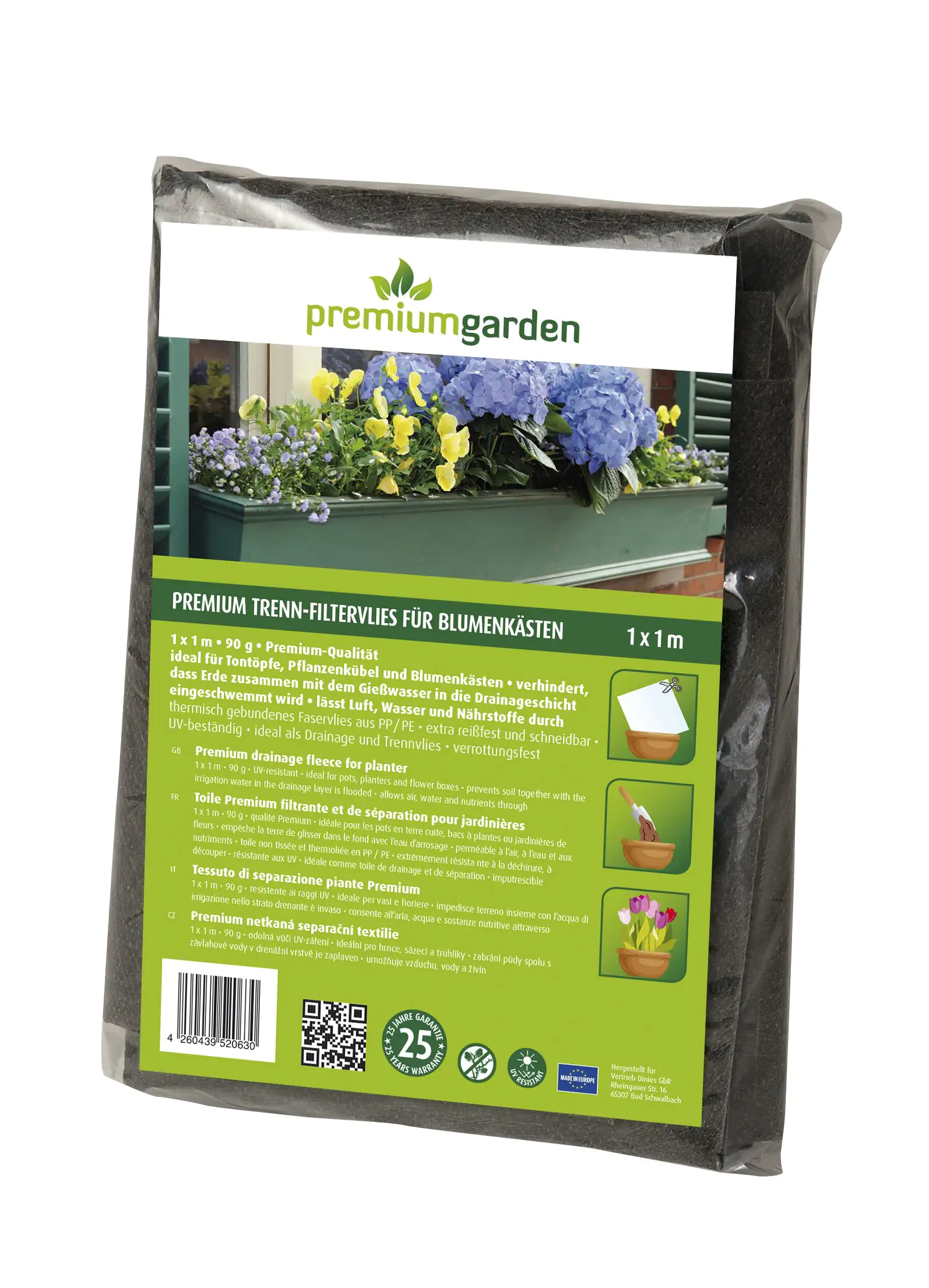 Premium Garden Blumenkastenvlies 1 x 1 m