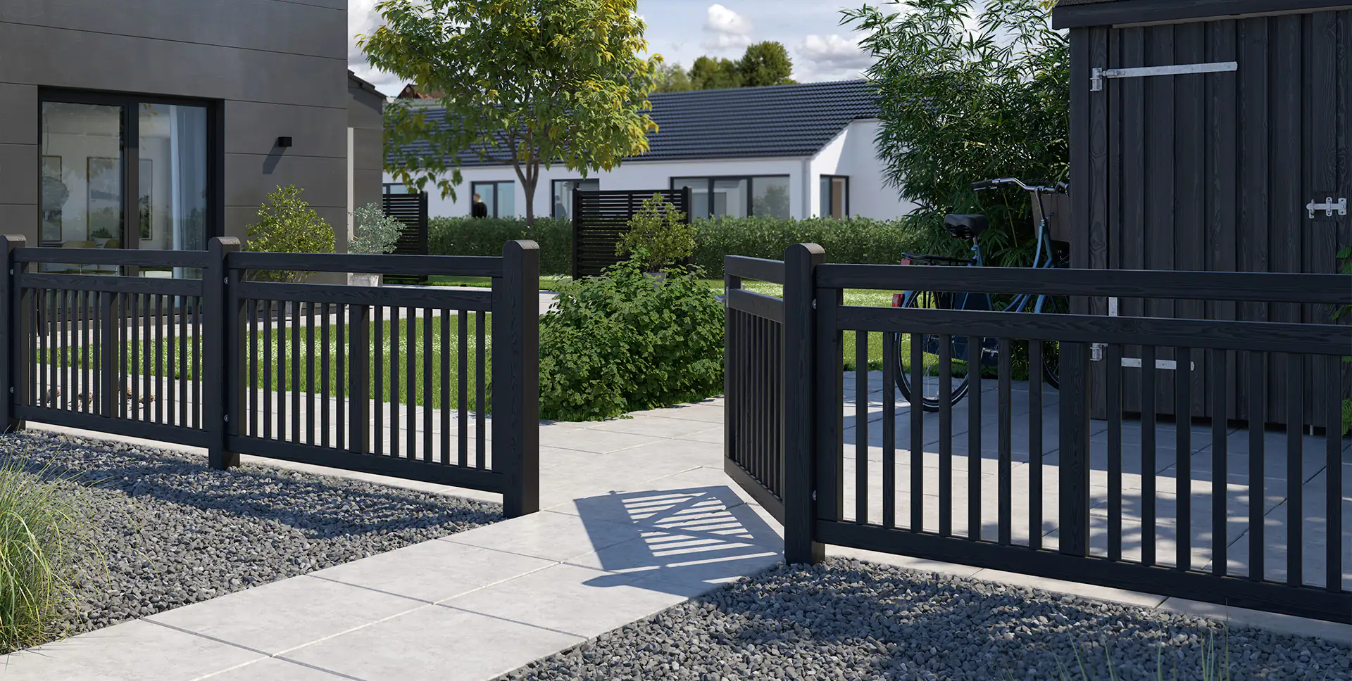 Plus Zaun Linea 150 x 80 cm RAL 9005 Schwarz