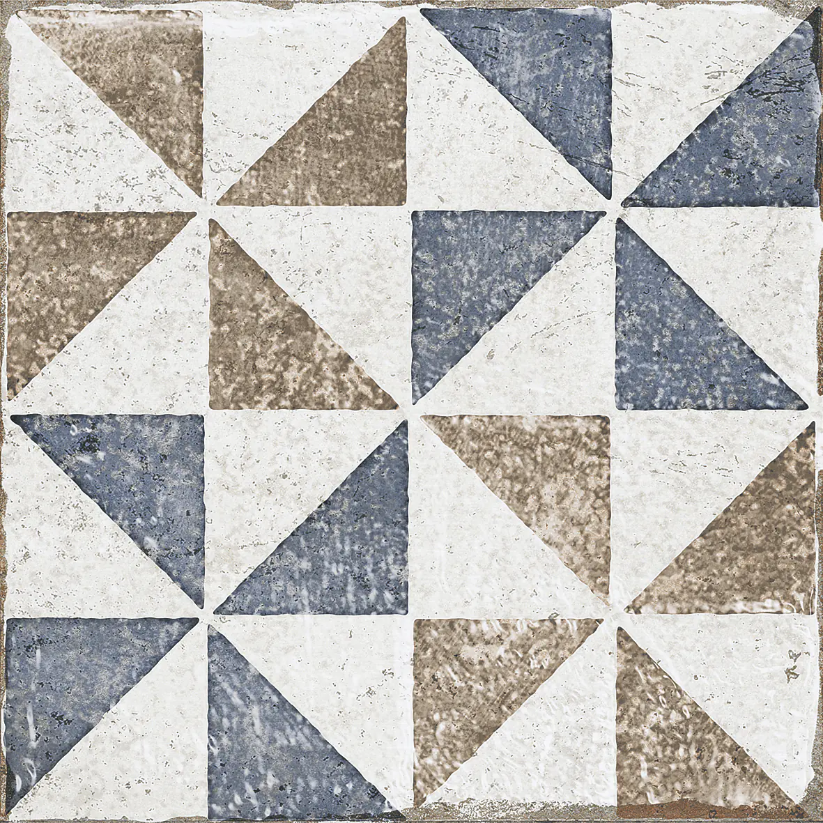 Bodenfliese Feinsteinzeug Marrakesh 20 x 20 cm blau-beige