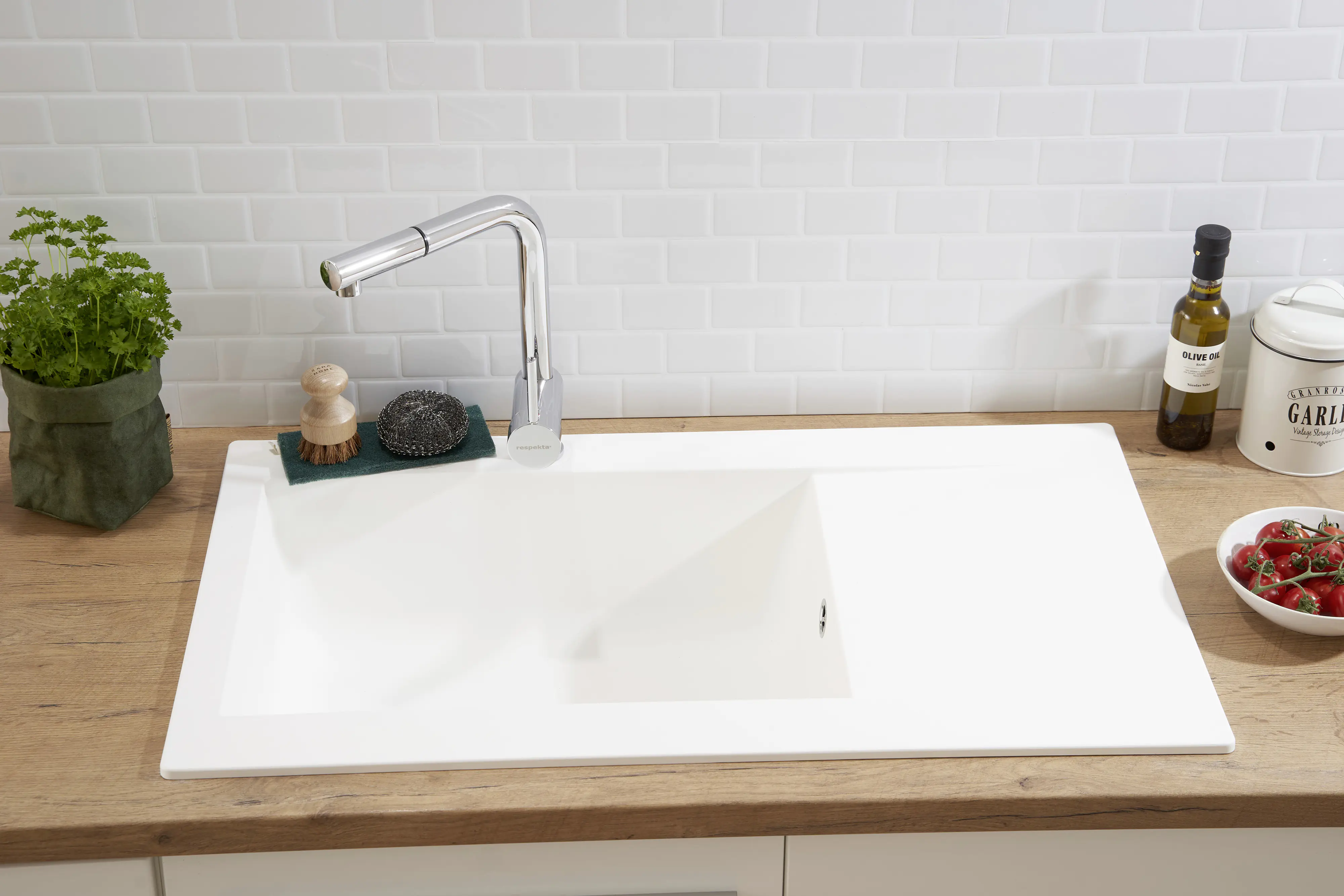 respekta Mineralite Einbauspüle 1 Becken Denver 86 x 50 cm 86 x 50 cm