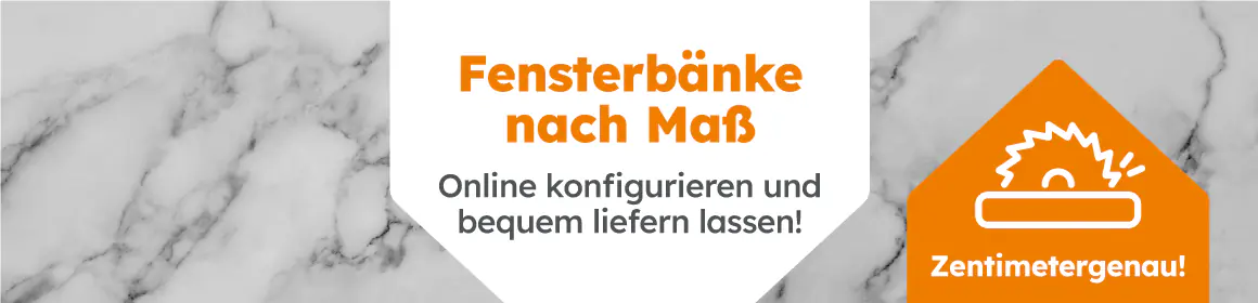 Fensterbänke nach Maß. Online konfigurieren und bequem liefern lassen! Zentimetergenau!.