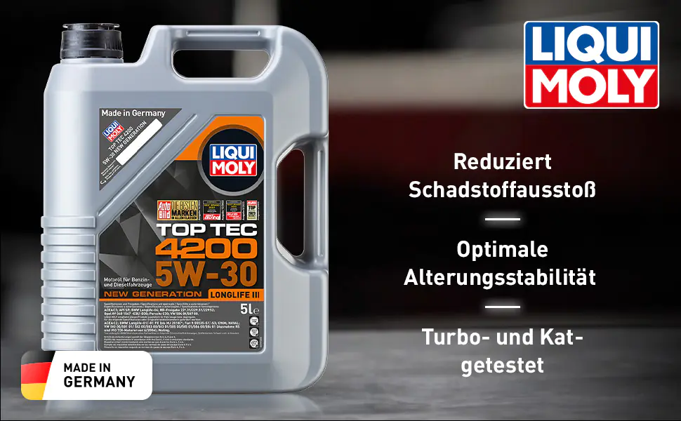 Liqui Moly Motoröl Top Tec 4200 SAE 5W-30 Longlife III 5 L