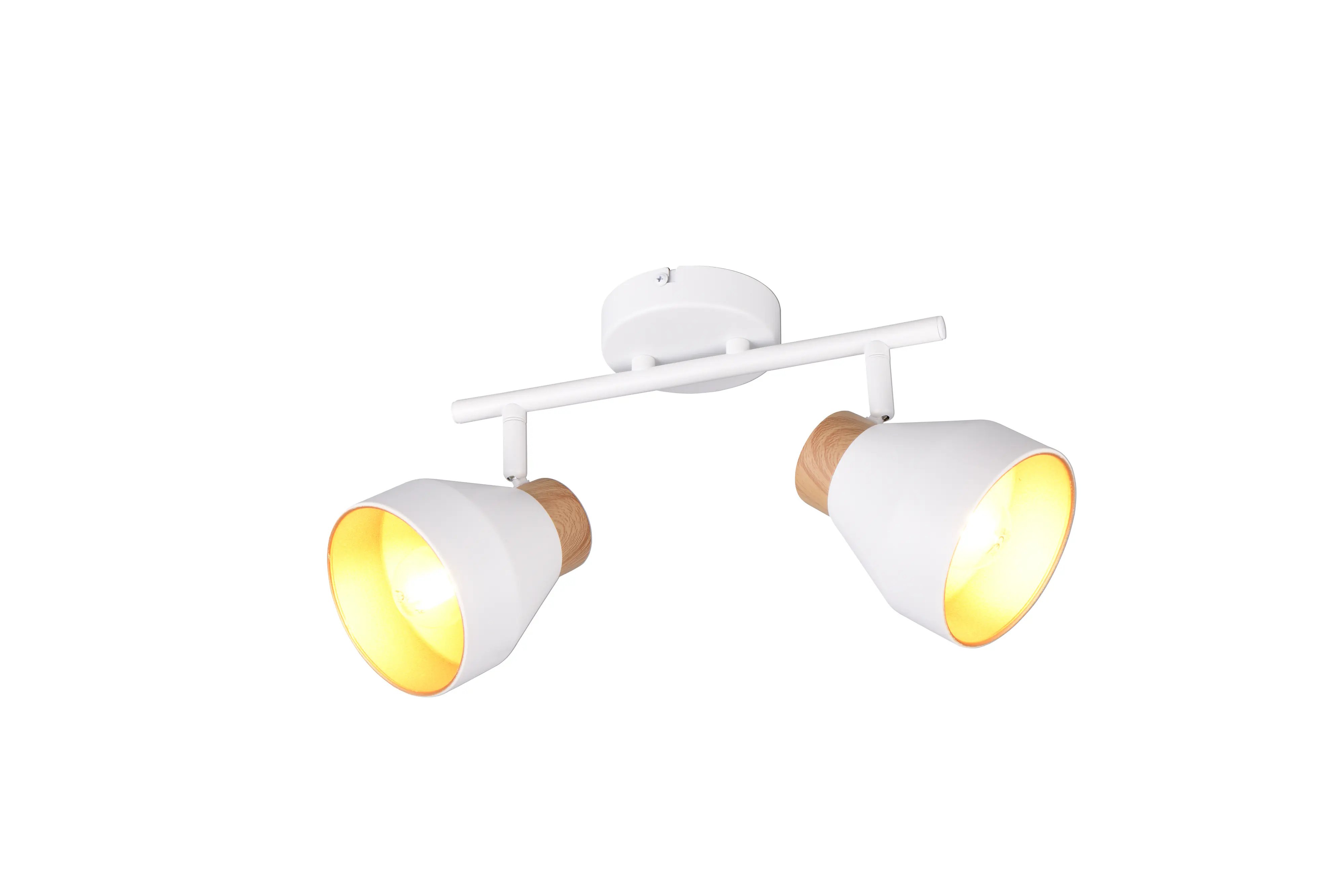 Trio Deckenlampe 2er Spot Valentin 21 x 32 cm weiß matt/natur