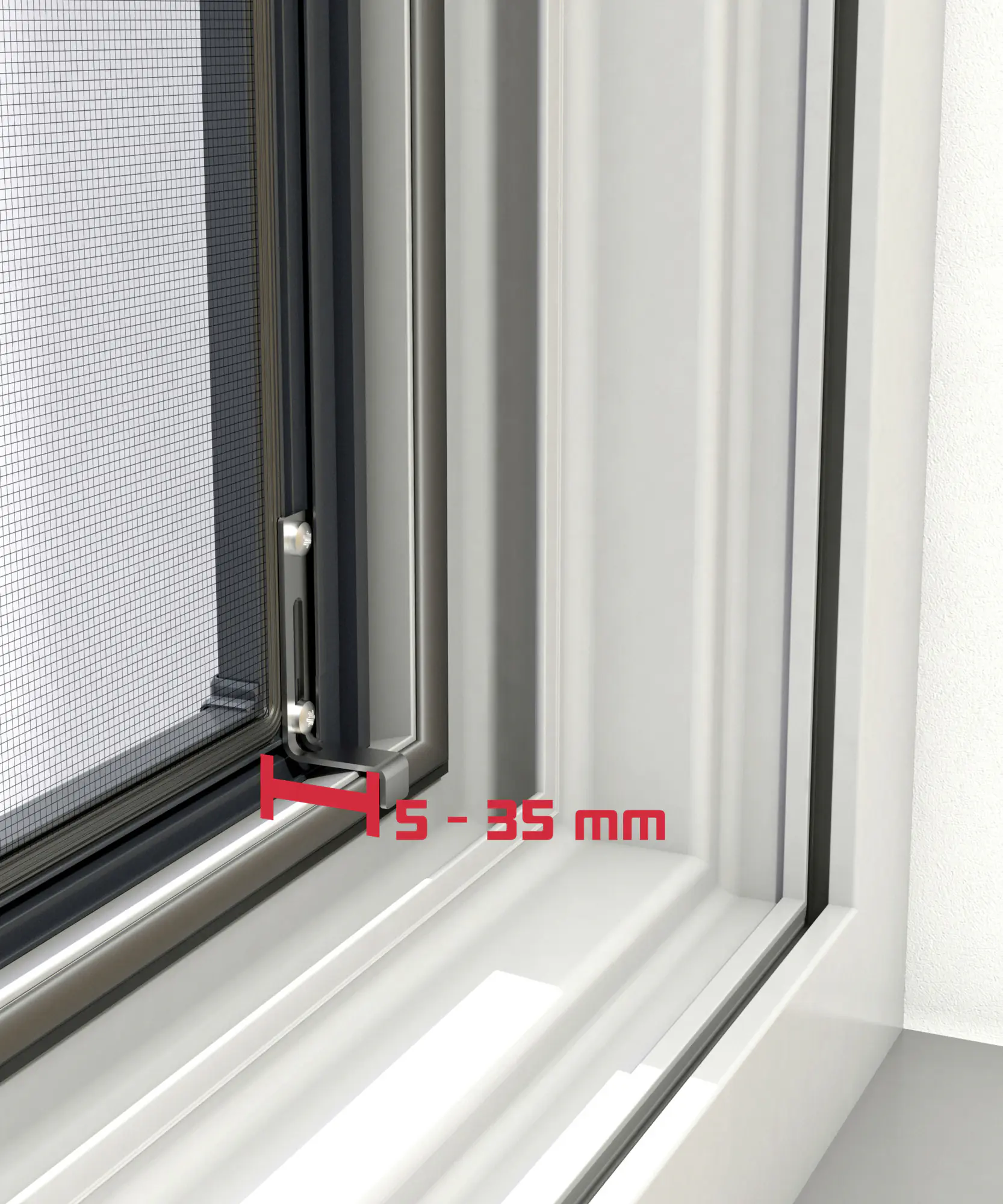 Windhager IS Fliegenschutz-Fenster Plus 100 x 120 cm schwarz/anthrazit