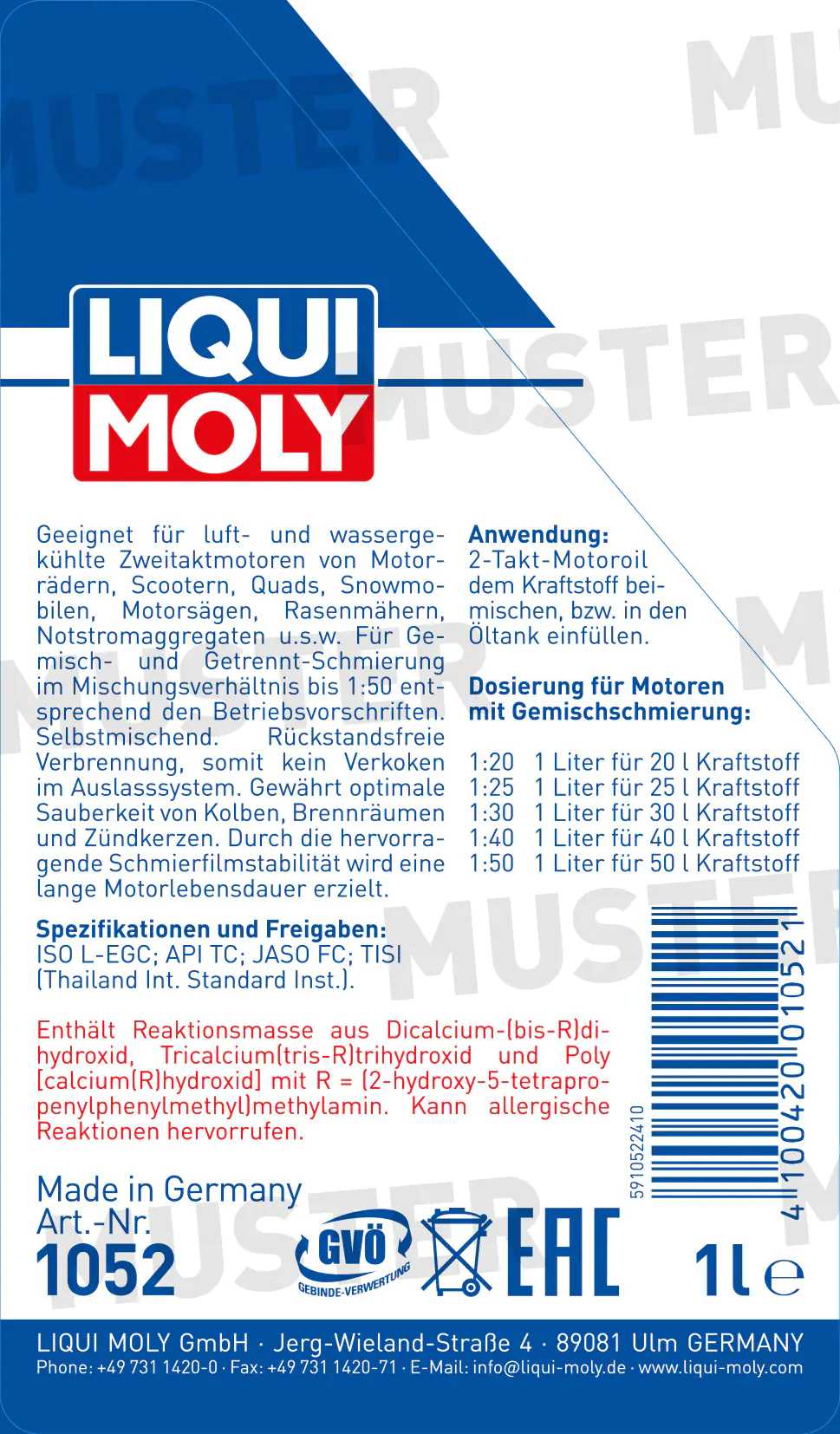 Liqui Moly 2-Takt Motoröl (Selbstmisch-Gebinde) 1 L