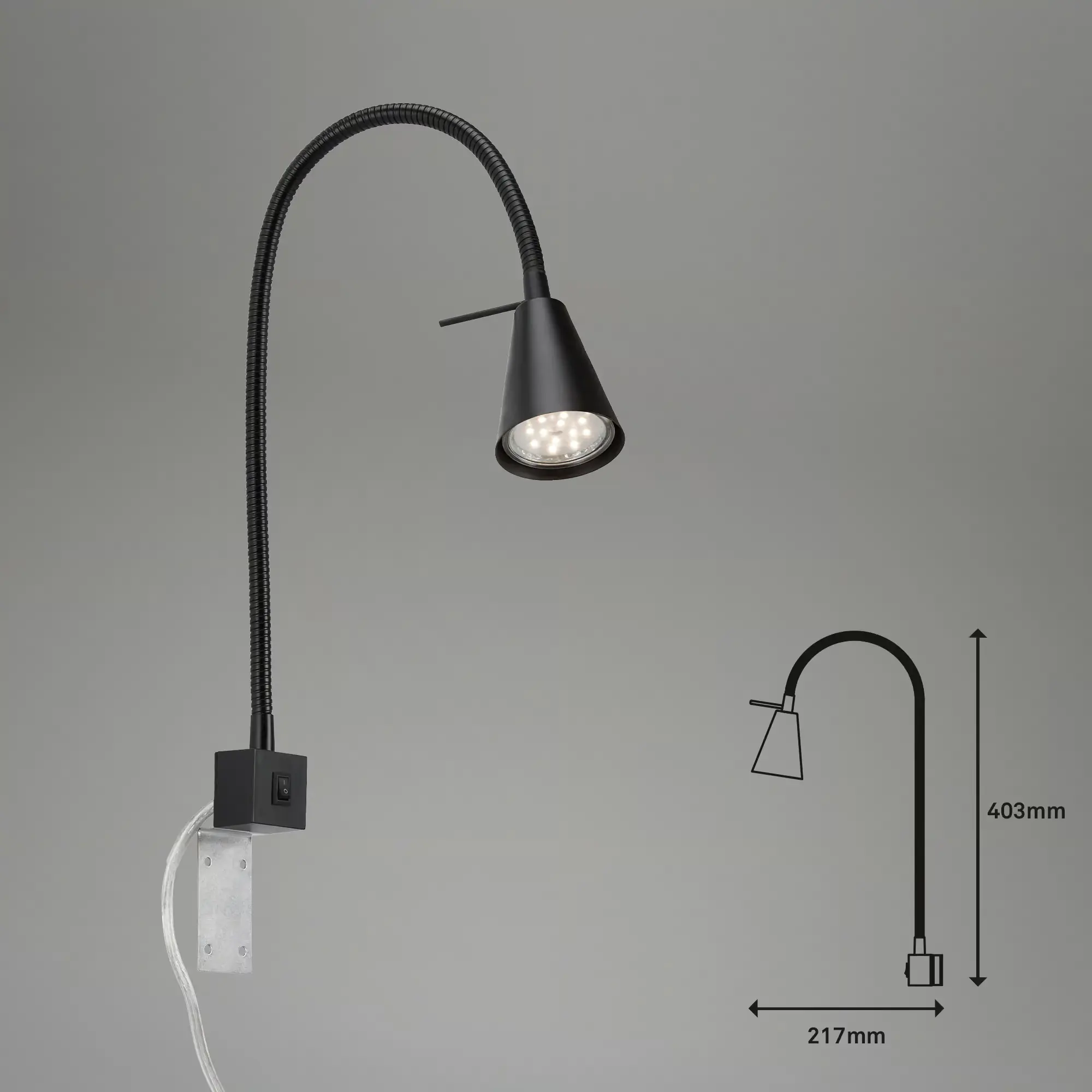 Briloner LED Wandleuchte Tuso schwarz 5W, warmweiß