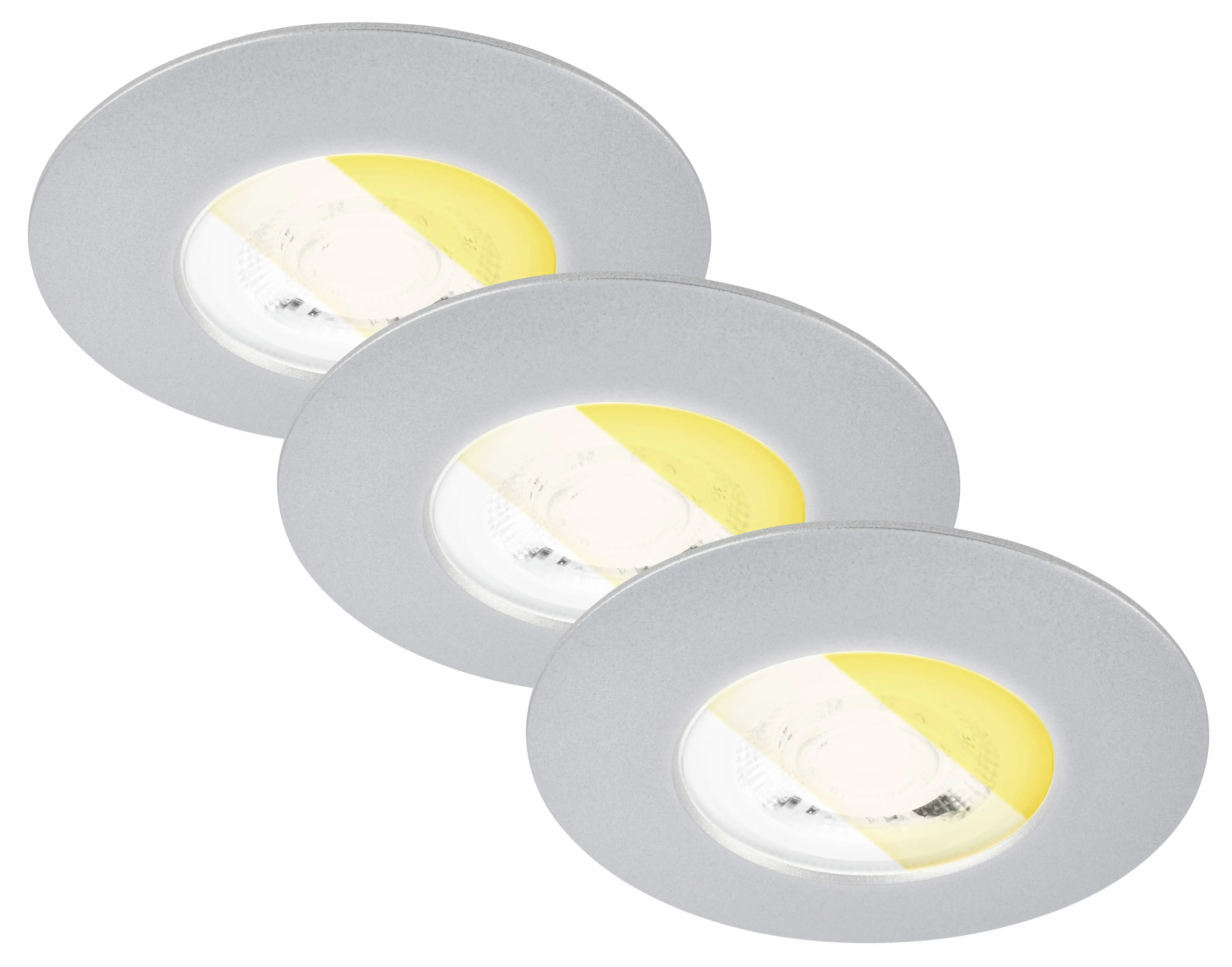 Briloner LED Einbauleuchten Dimara Ø 9 x 3 cm warmweiß/neutralweiß chrom dimmbar 3er-Set