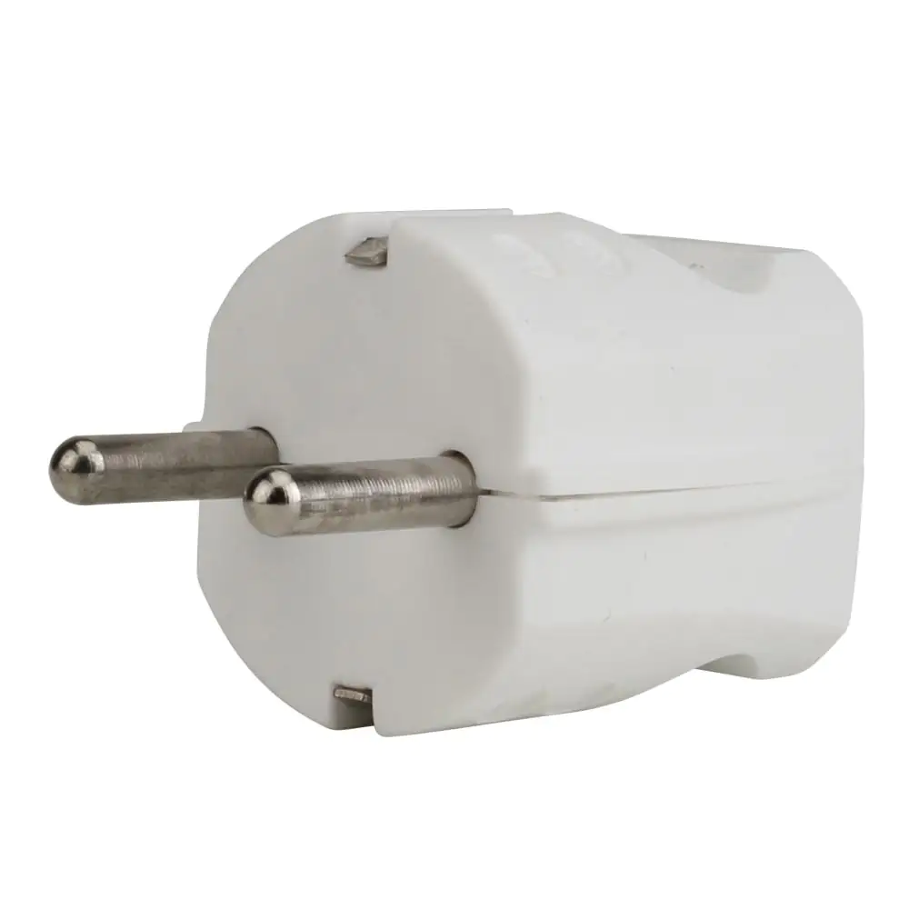 Schutzkontakt-Stecker ohne Knickschutz weiß