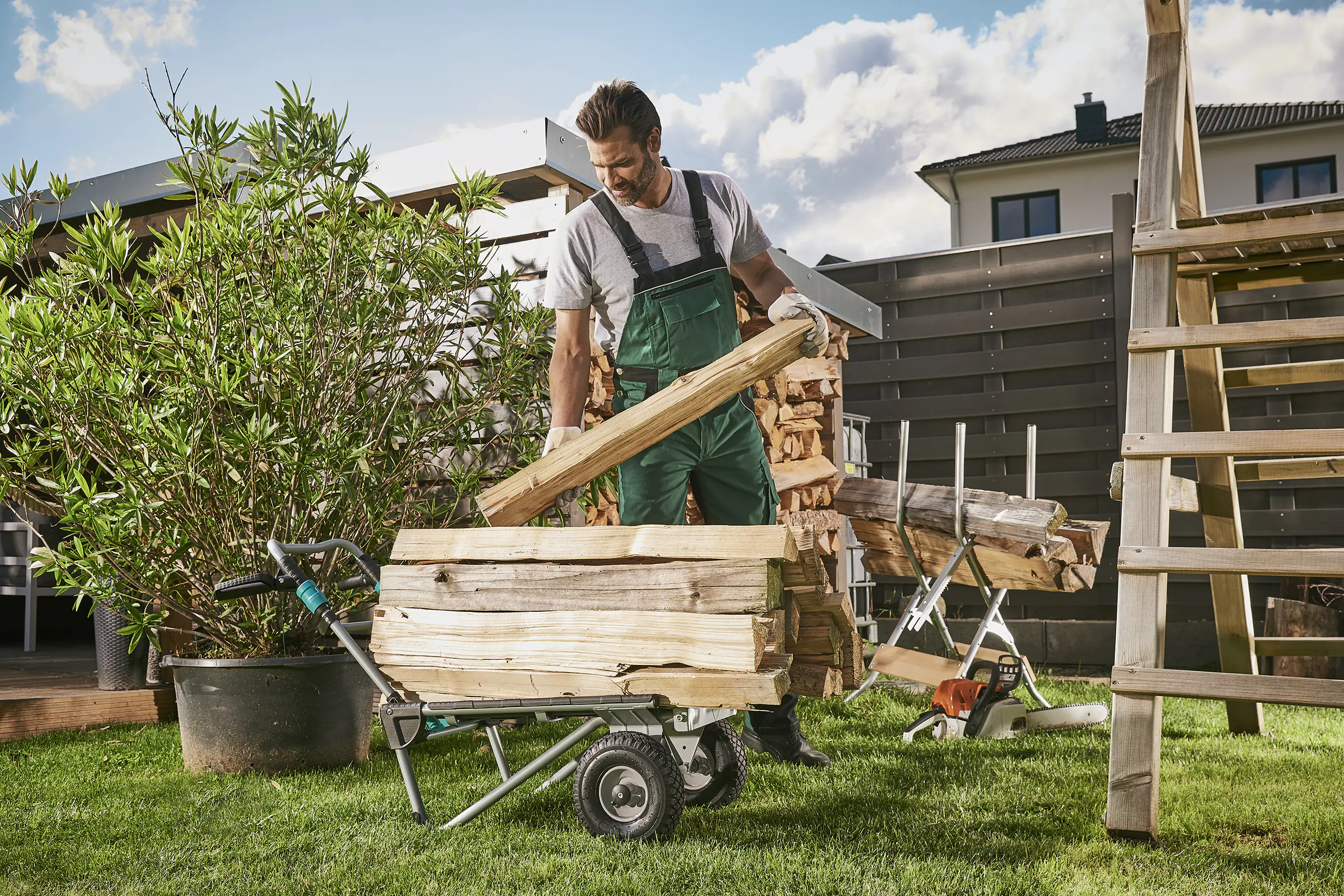 Wolfcraft Transportsystem TS 2500 klappbare Sackkarre & Schubwagen