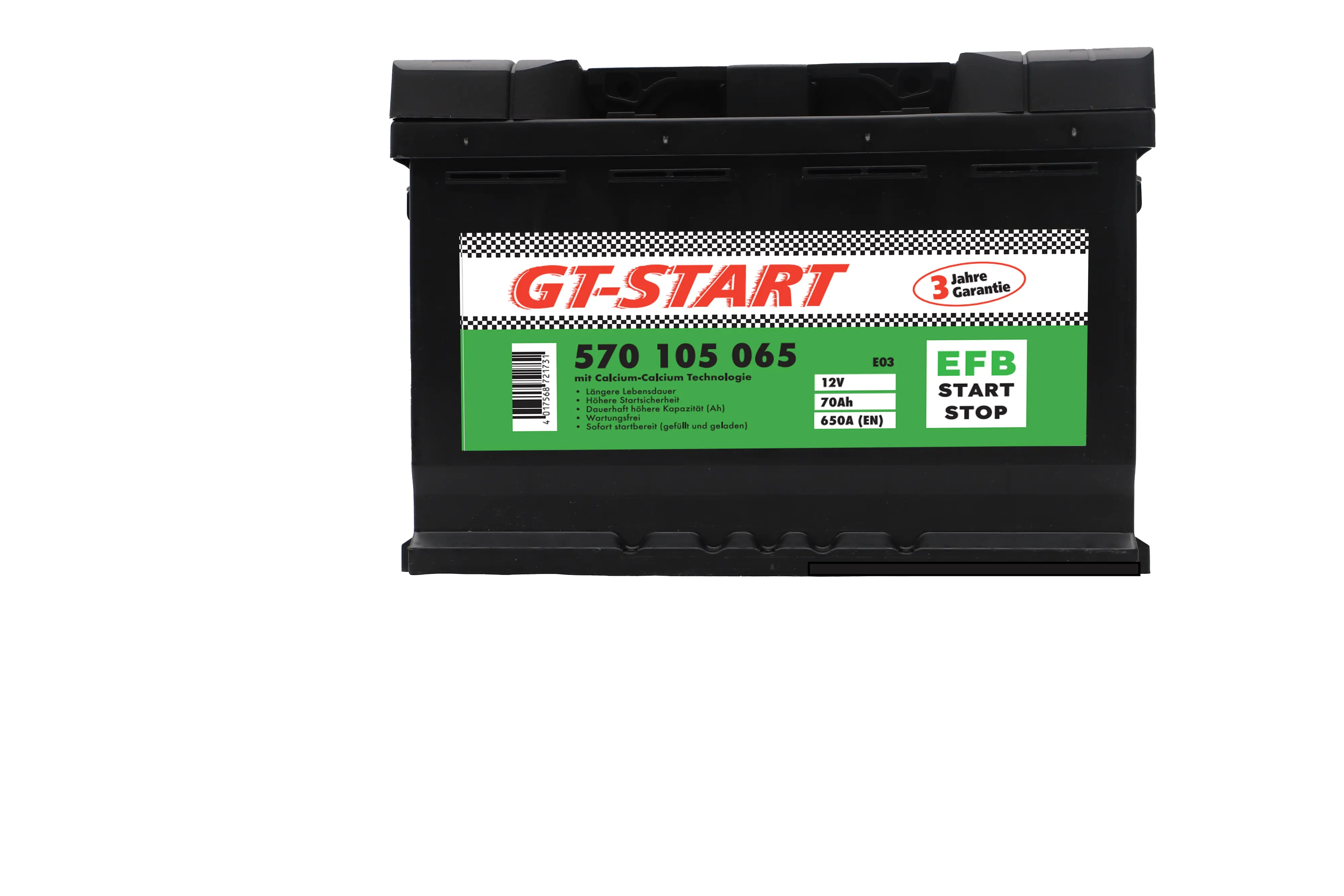 GT-Start Starterbatterie EFB 70Ah 650A 570 105 065