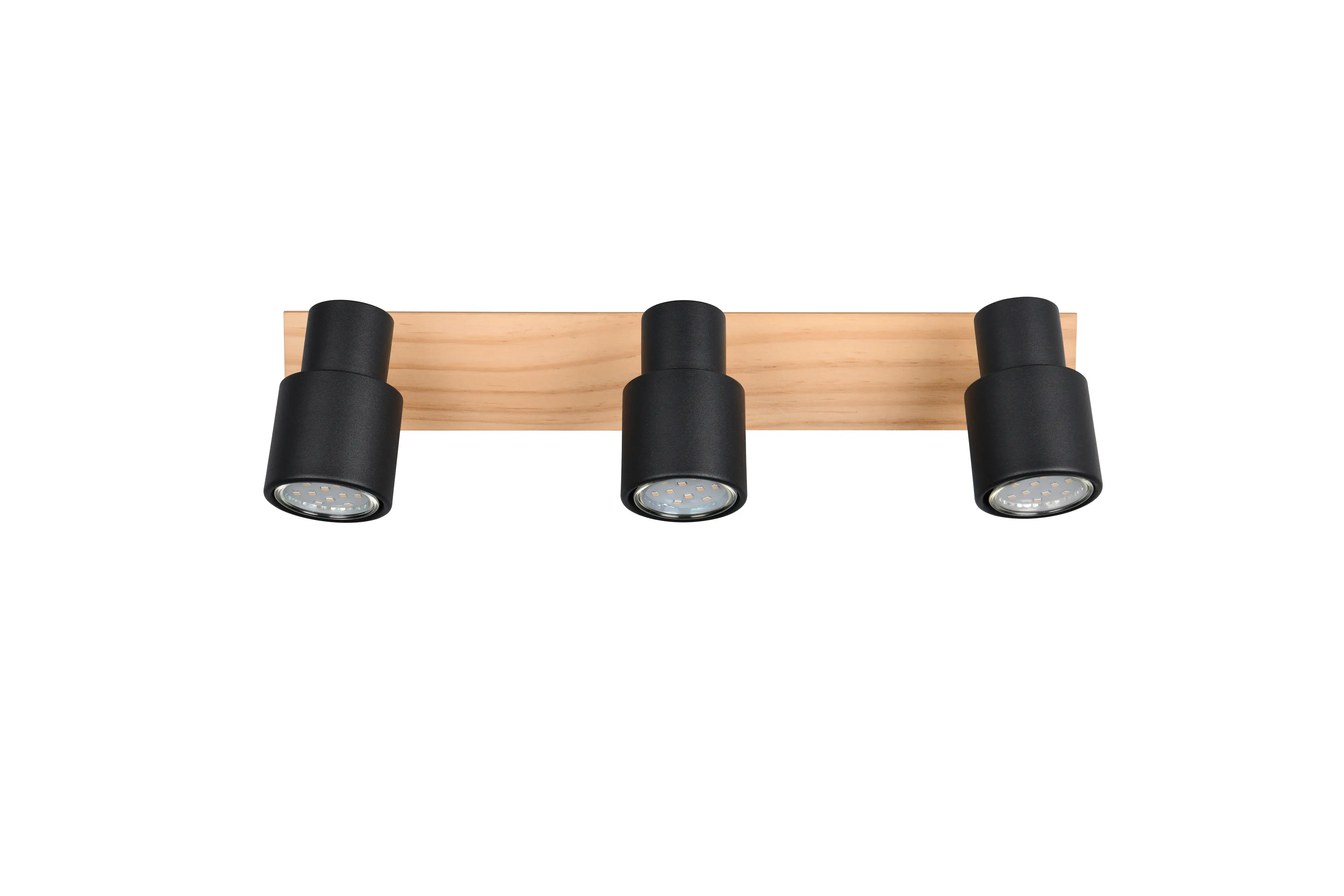 Trio LED-Deckenlampe 3er Spot Pierre 15 x 46 cm schwarz matt/natur