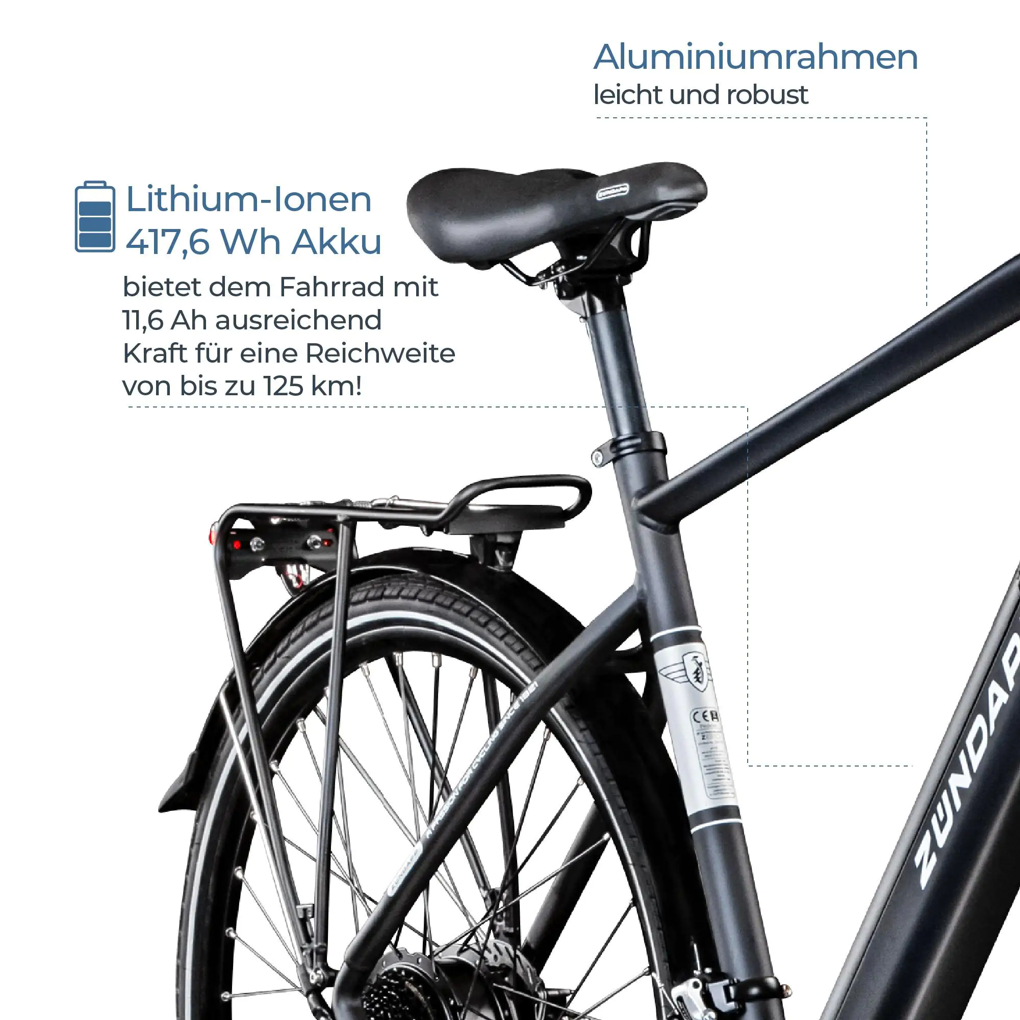 Zündapp E-Bike Trekking Z810 28 Zoll 8-Gang 550 Wh schwarz