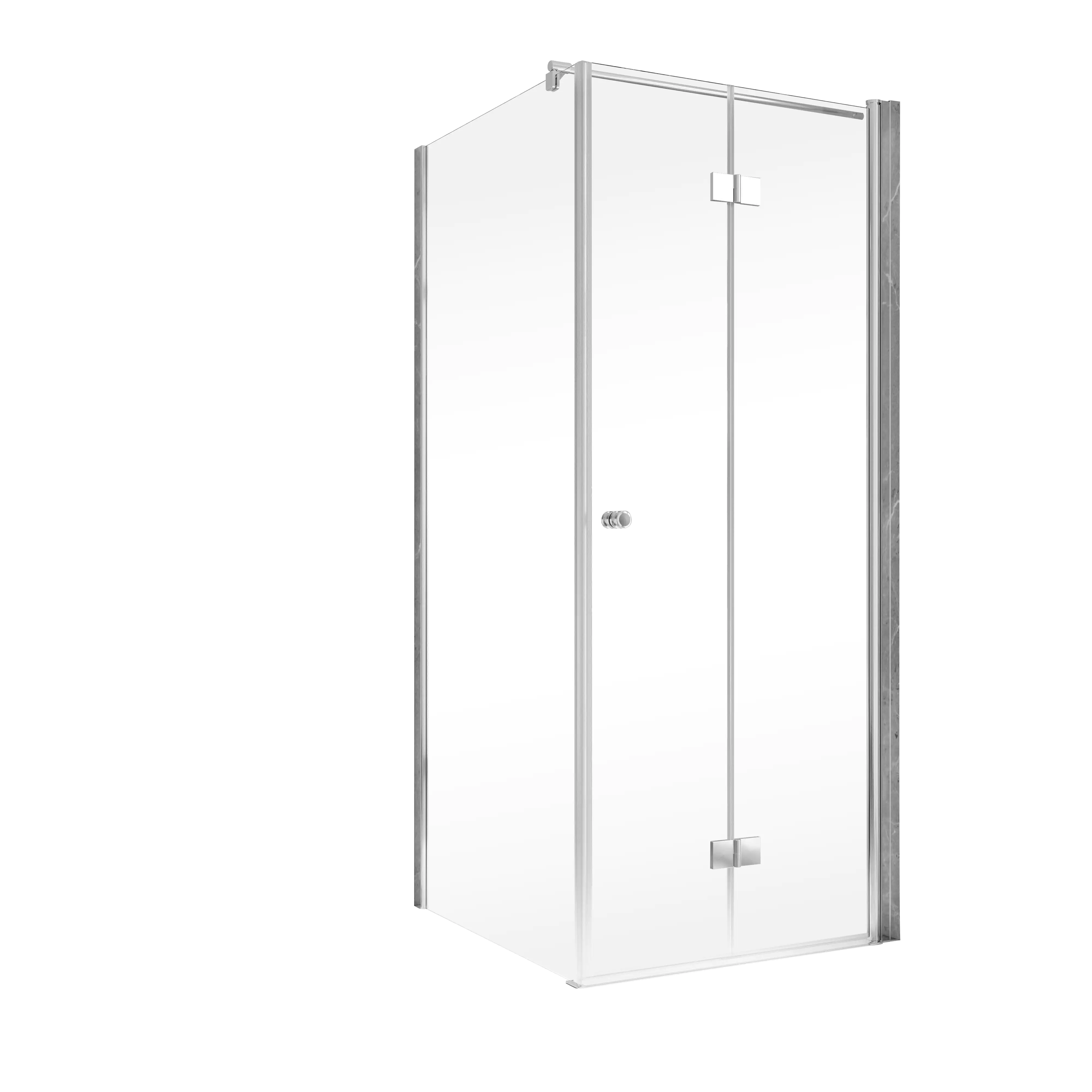 Schulte Drehfalttür und Seitenwand links 90 x 90 x 200 cm Garant 2.0  Chromoptik Türanschlag rechts