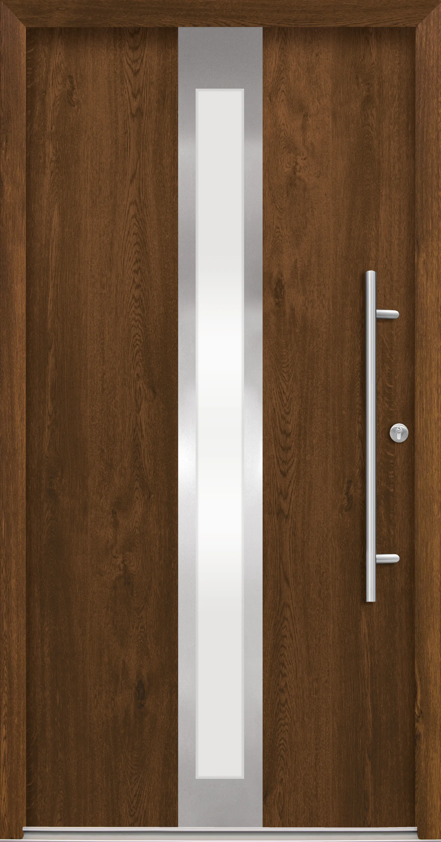 Splendoor Haustür Passivedoor Premium B01 Nussbaum DIN Rechts 110 x 210 cm