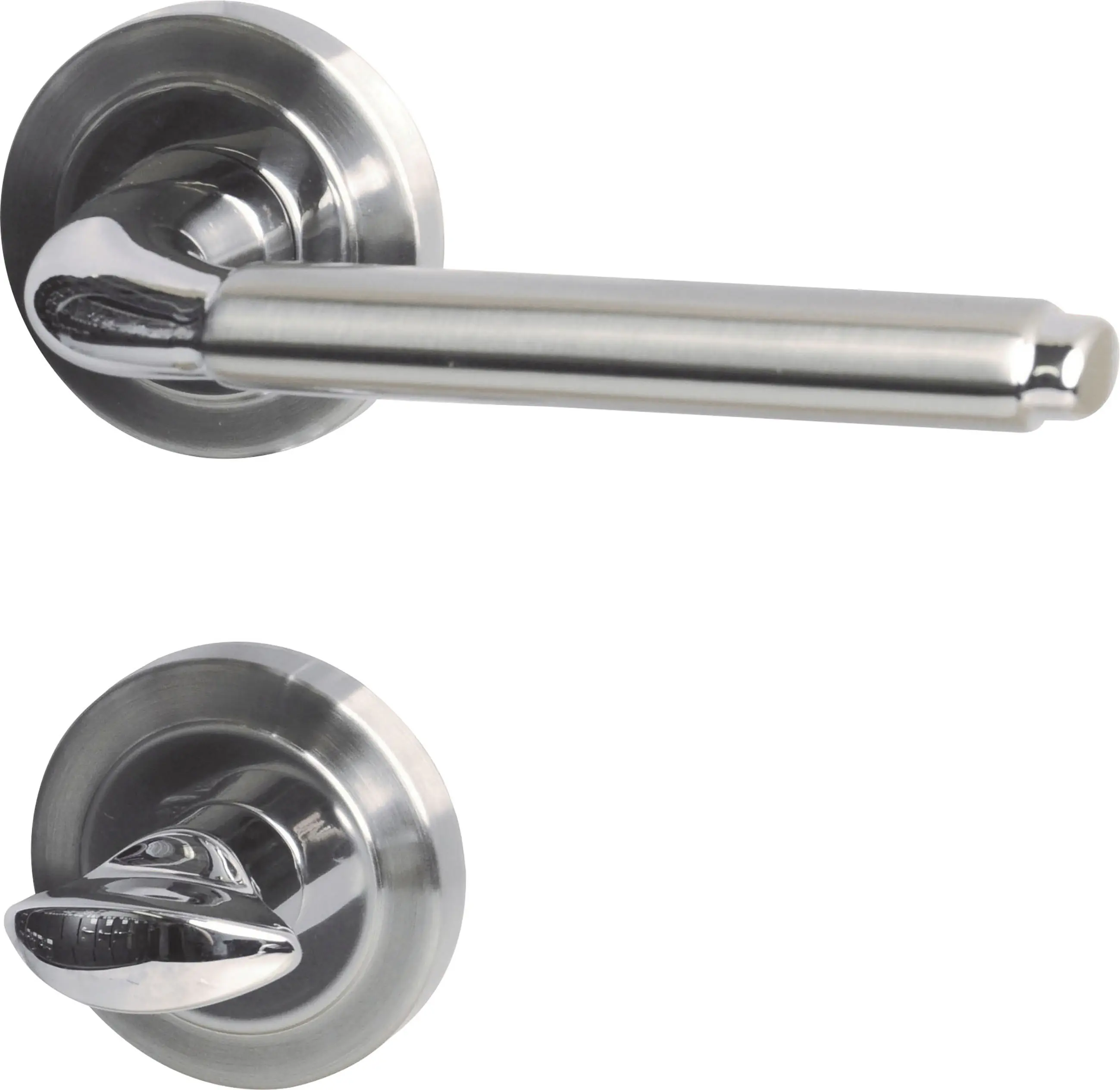 Südmetall WC-Türgriff-Garnitur Rosette Natal II Messing satiniert chrom Ø 55 mm