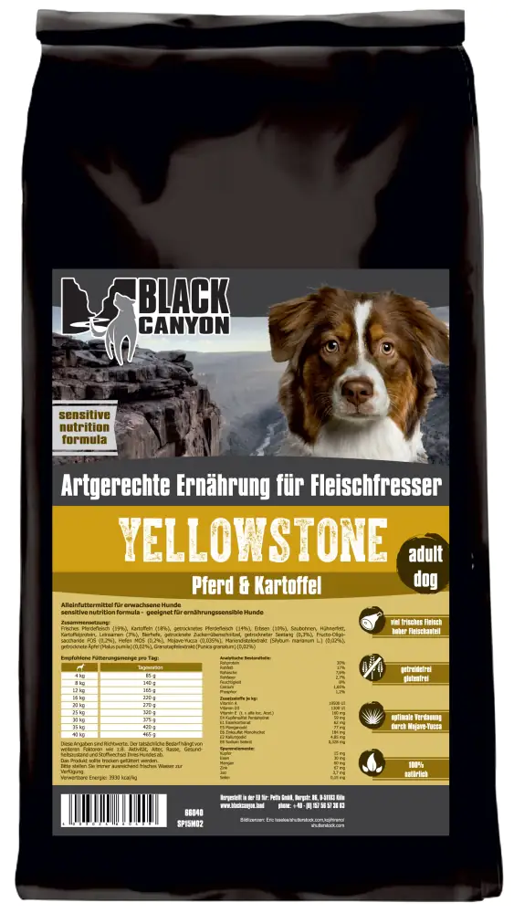 Black Canyon Yellowstone Hundetrockenfutter Adult 1,5 kg Pferd & Kartoffel