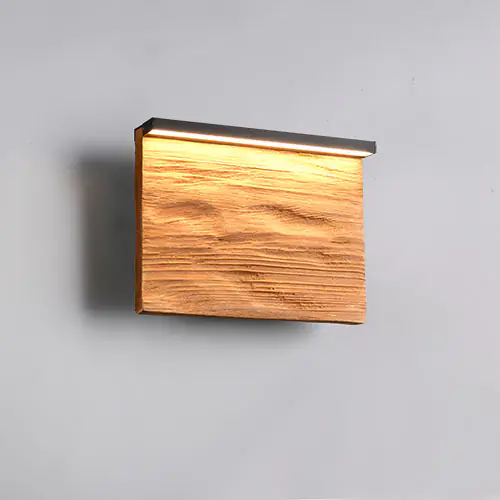 Trio LED-Wandleuchte Kalea 20x15 cm holzfarben Switch Dimmer
