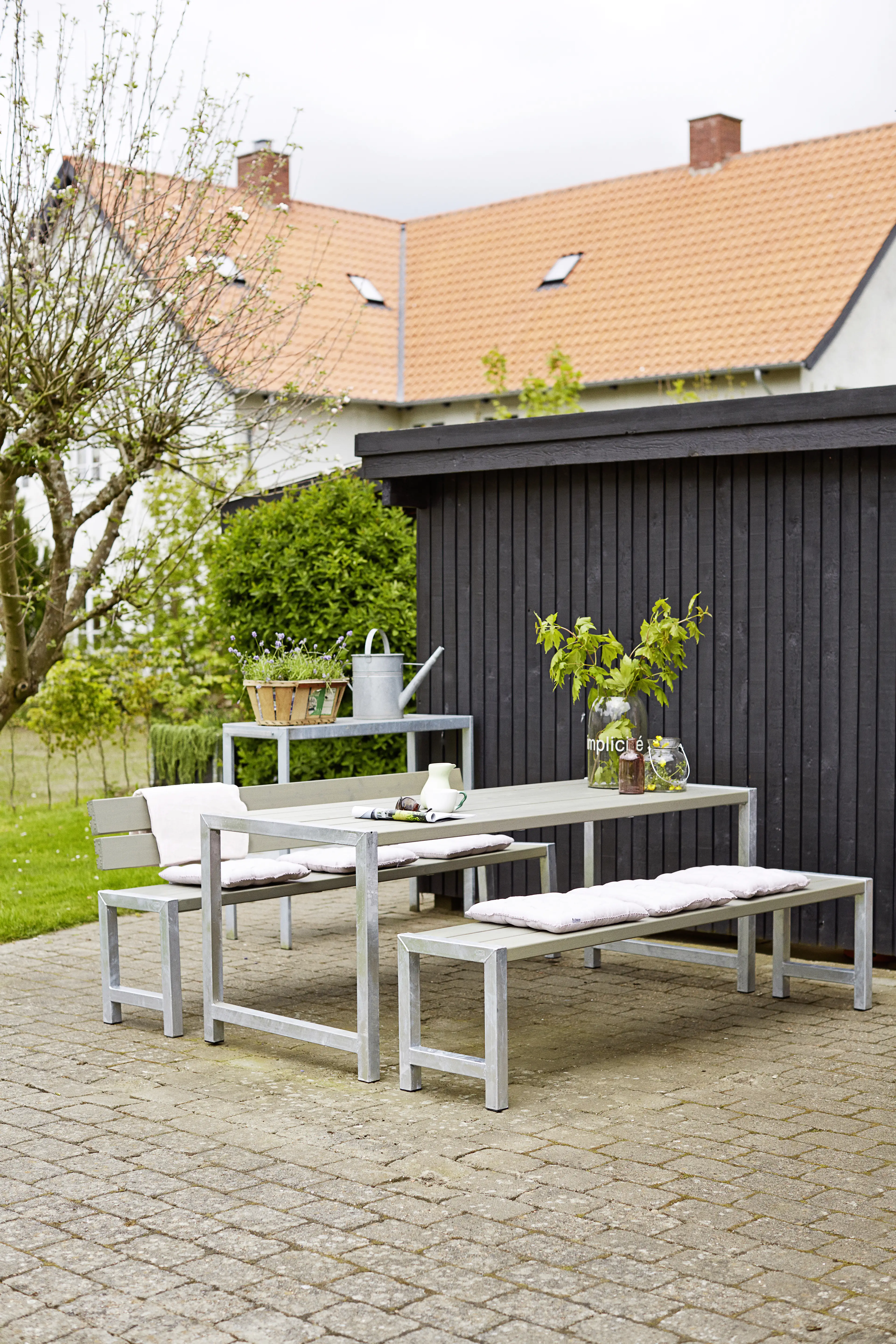 Plus Plankentisch 186x77x72cm graubraun rechteckig