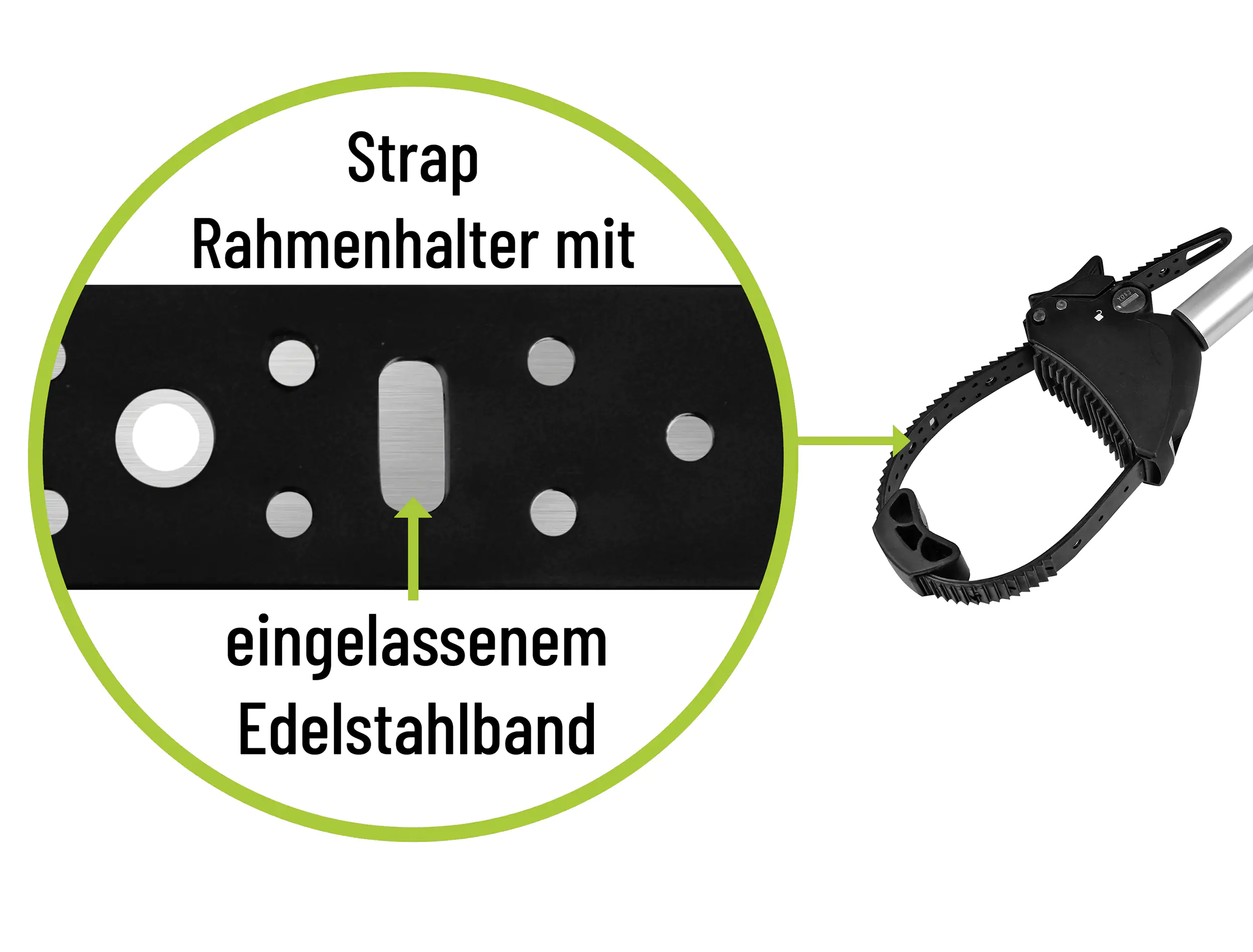 EUFAB Strap Rahmenhalter Fahrrad lang 32cm Ø 25 + 30 mm