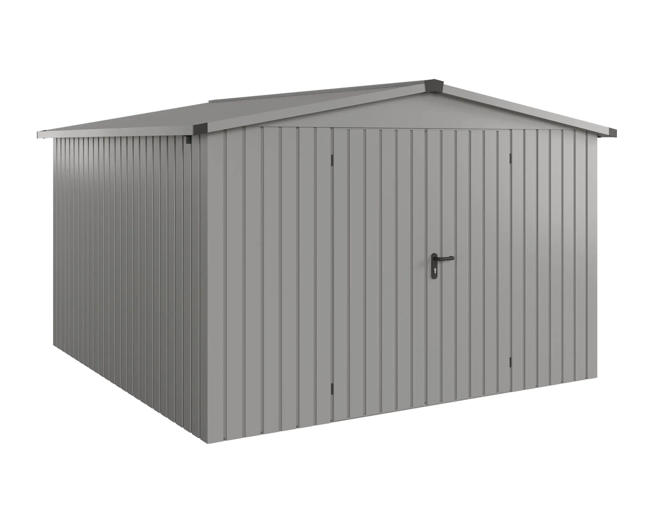 EcoStar Metallgerätehaus Euroline ESD14 aluminiumgrau 310 x 310 cm 2-flg.